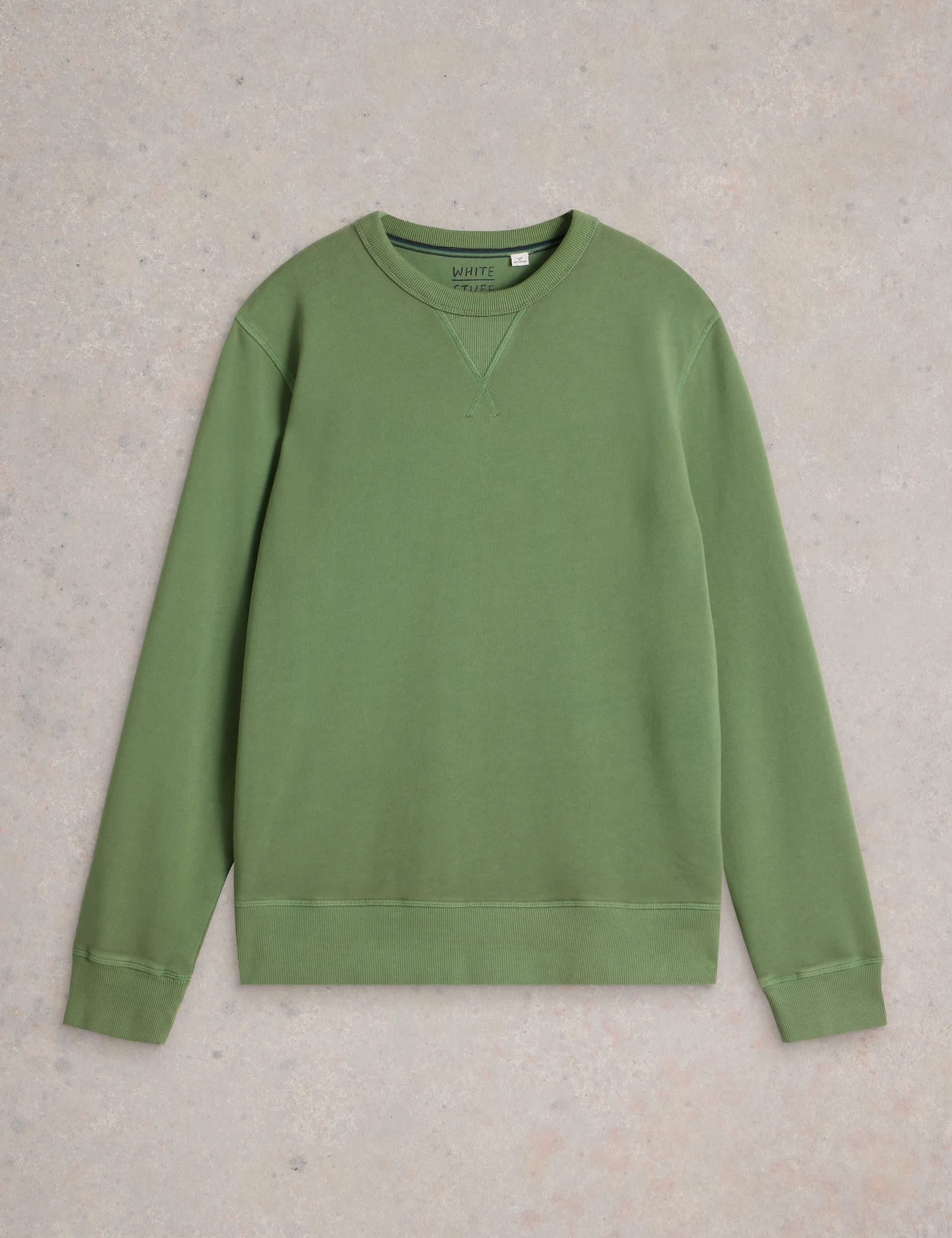 White Stuff Men's Pure Cotton Long Sleeve Sweatshirt - M - Green, Green