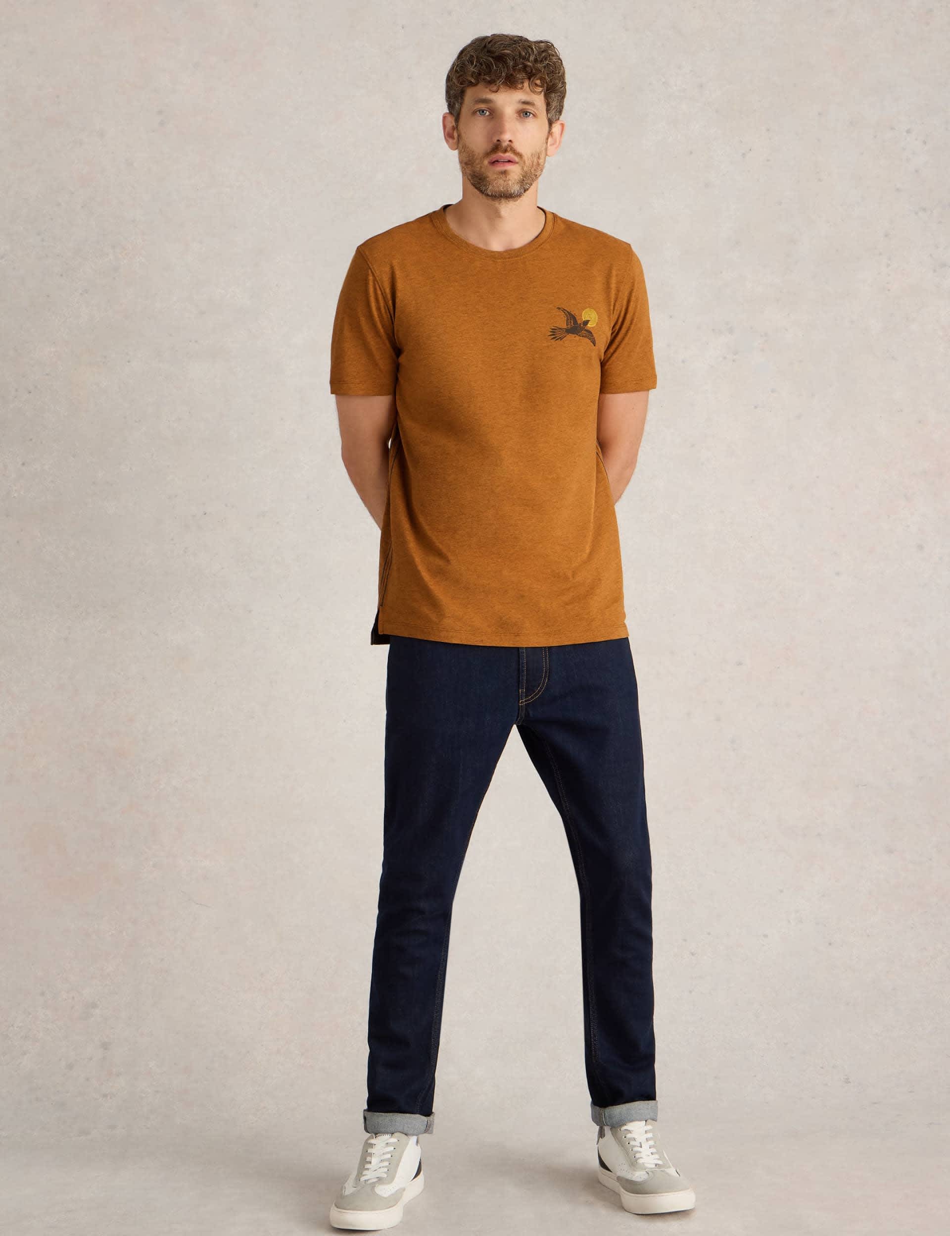 White Stuff Men's Cotton Rich Hawk Graphic T-Shirt