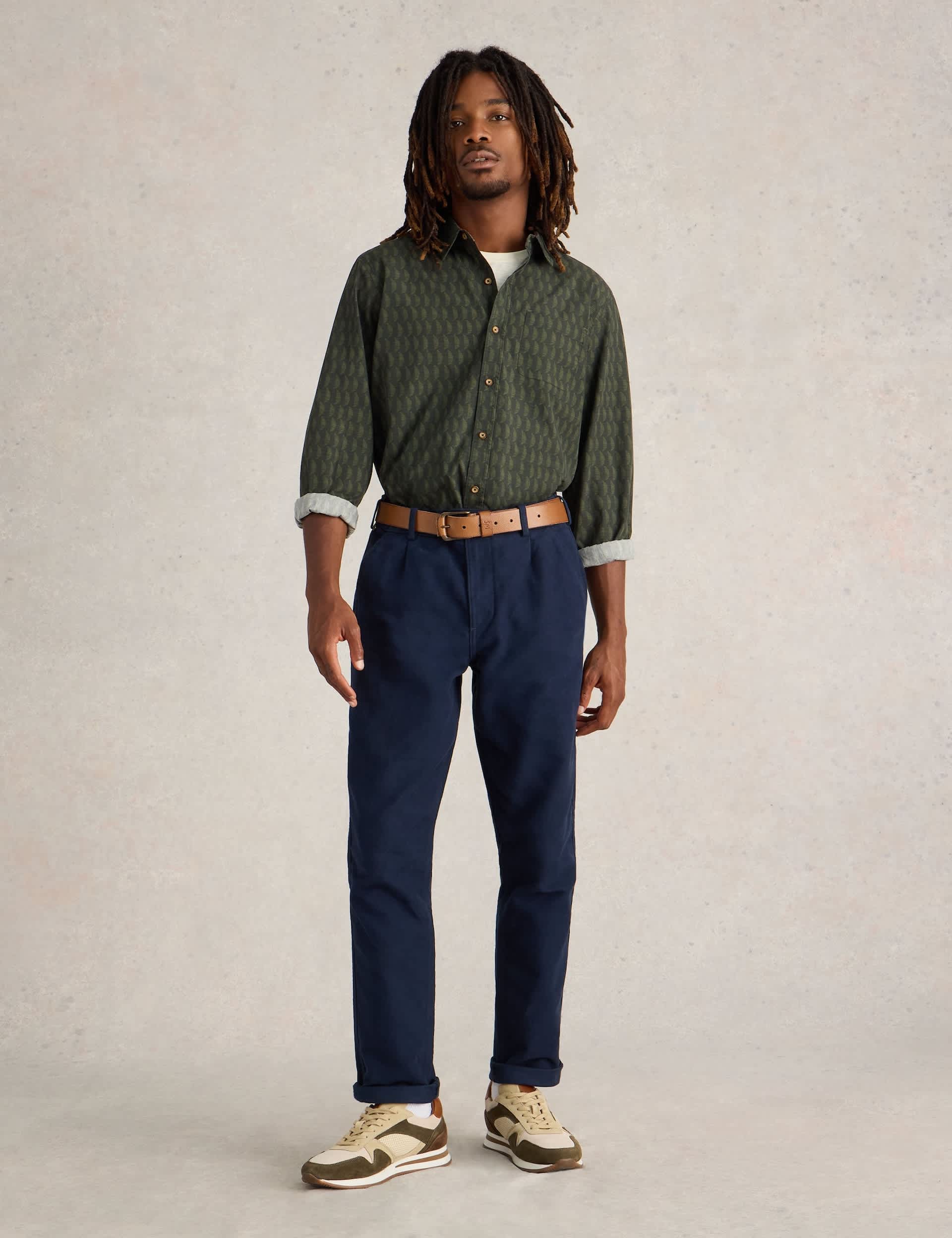 White Stuff Men's Pure Cotton Printed Shirt