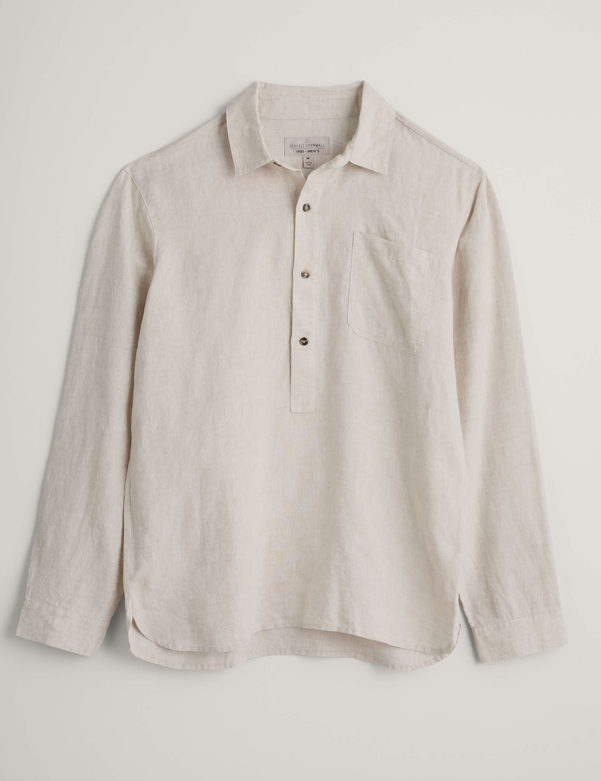 Seasalt Cornwall Men's Pure Linen Overshirt - M - Natural, Natural