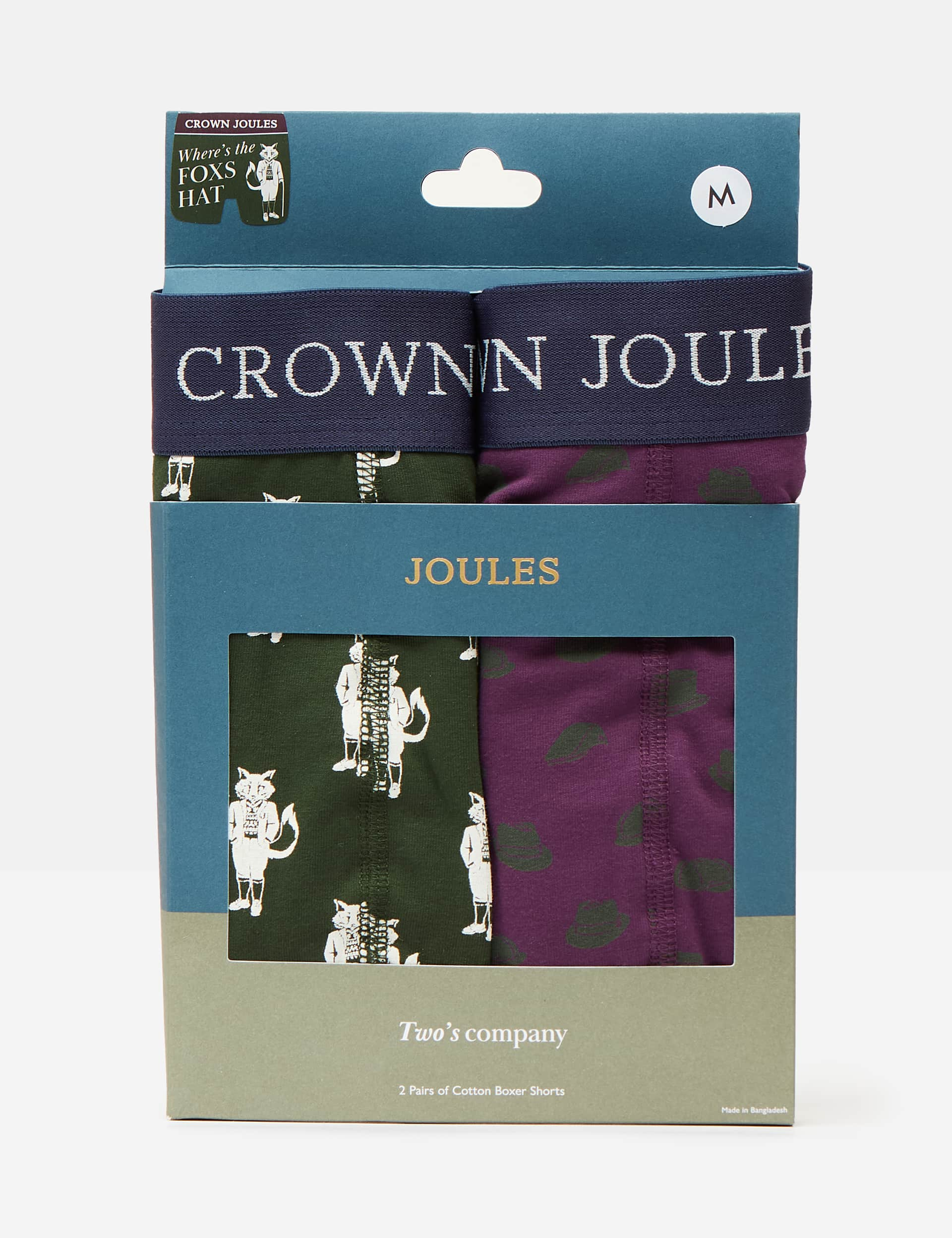 Joules Men's 2 Pack Pure Cotton Jersey Printed Boxers - XXL - Green Mix, Blue Mix,Green Mix,Navy Mix