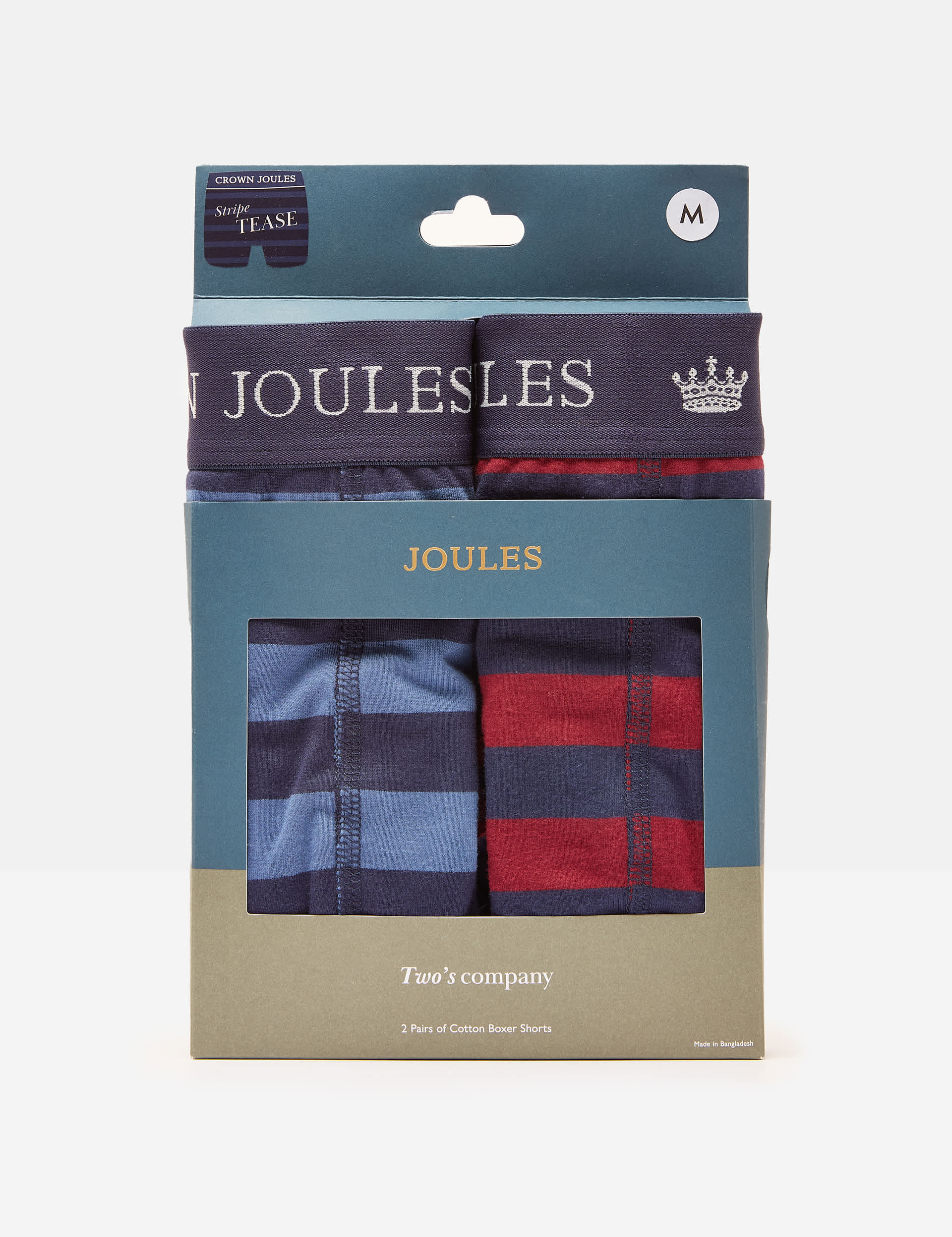 Joules Men's 2 Pack Cotton Rich Assorted Boxers - XXL - Blue Mix, Green Mix,Blue Mix