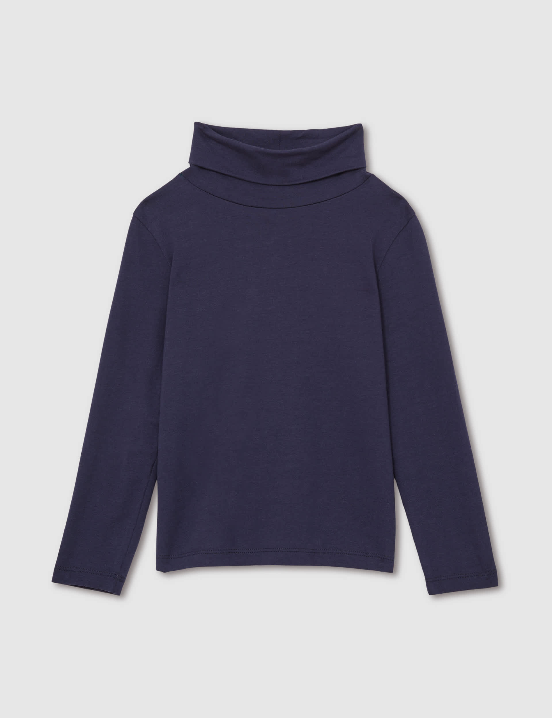 Reiss Girls Cotton Rich Roll Neck Top (4-14 Yrs) - 9-10Y - Navy, Navy