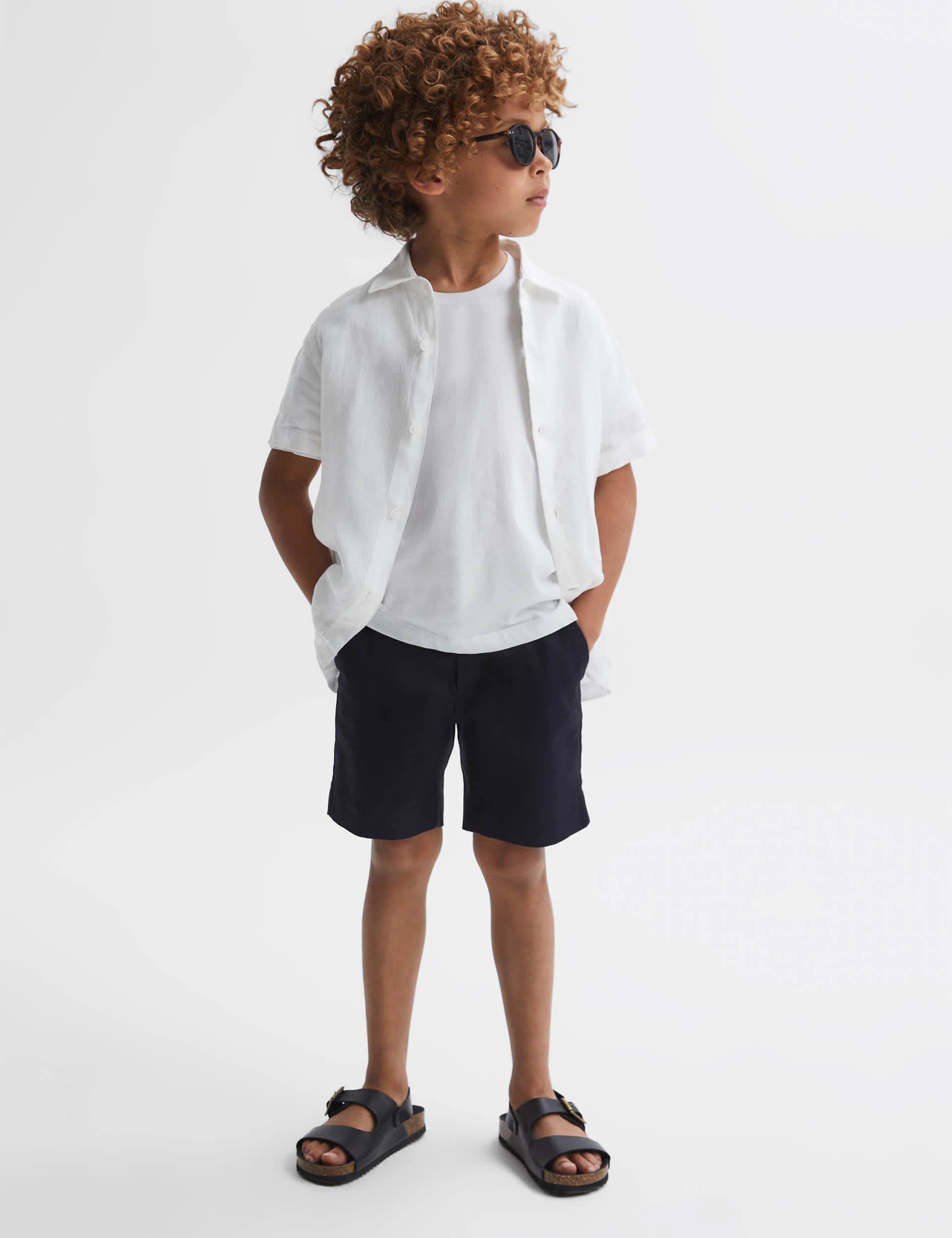 Reiss Boys Cotton Rich Chino Shorts (3-14 Yrs) - 4-5 Y - Dark Blue, Dark Blue