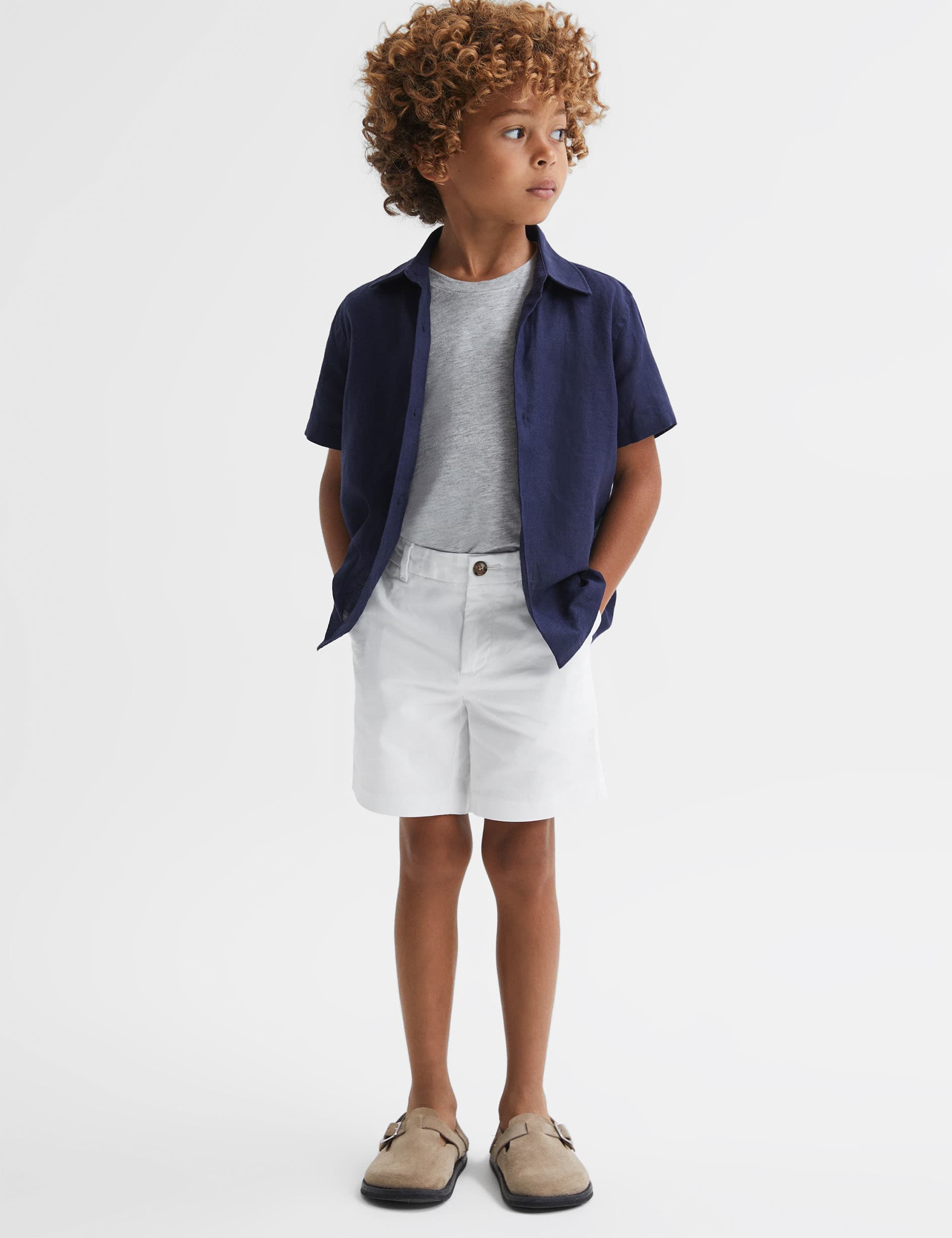 Reiss Boys Cotton Rich Chino Shorts (3-14 Yrs) - 10-11 - White, White