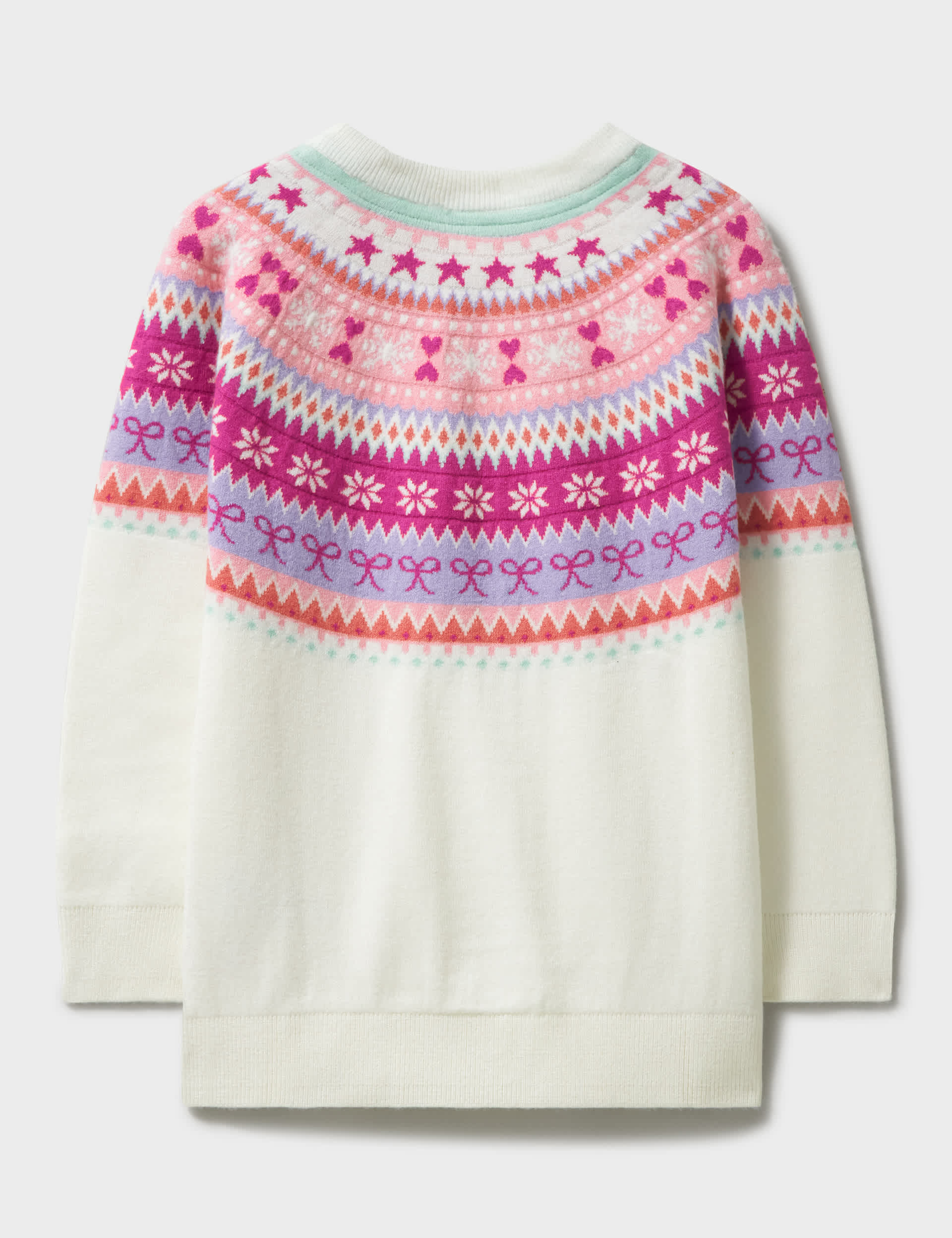 Crew Clothing Girls Fair Isle Jumper (3-12 Yrs) - 9-10Y - Ivory Mix, Ivory Mix