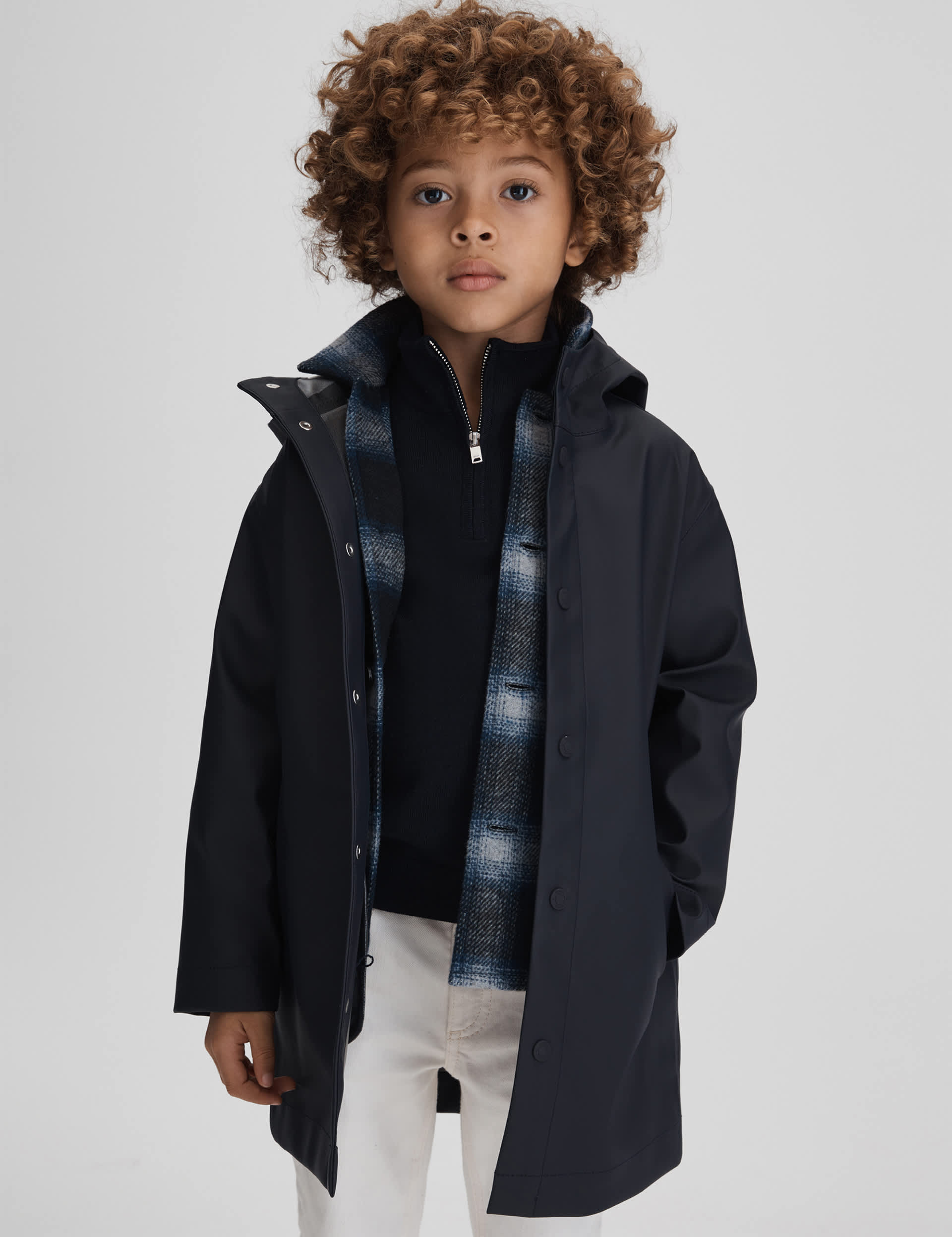 Reiss Boys Hooded Coat (3-14 Yrs) - 4-5 Y - Dark Blue, Stone,Dark Blue