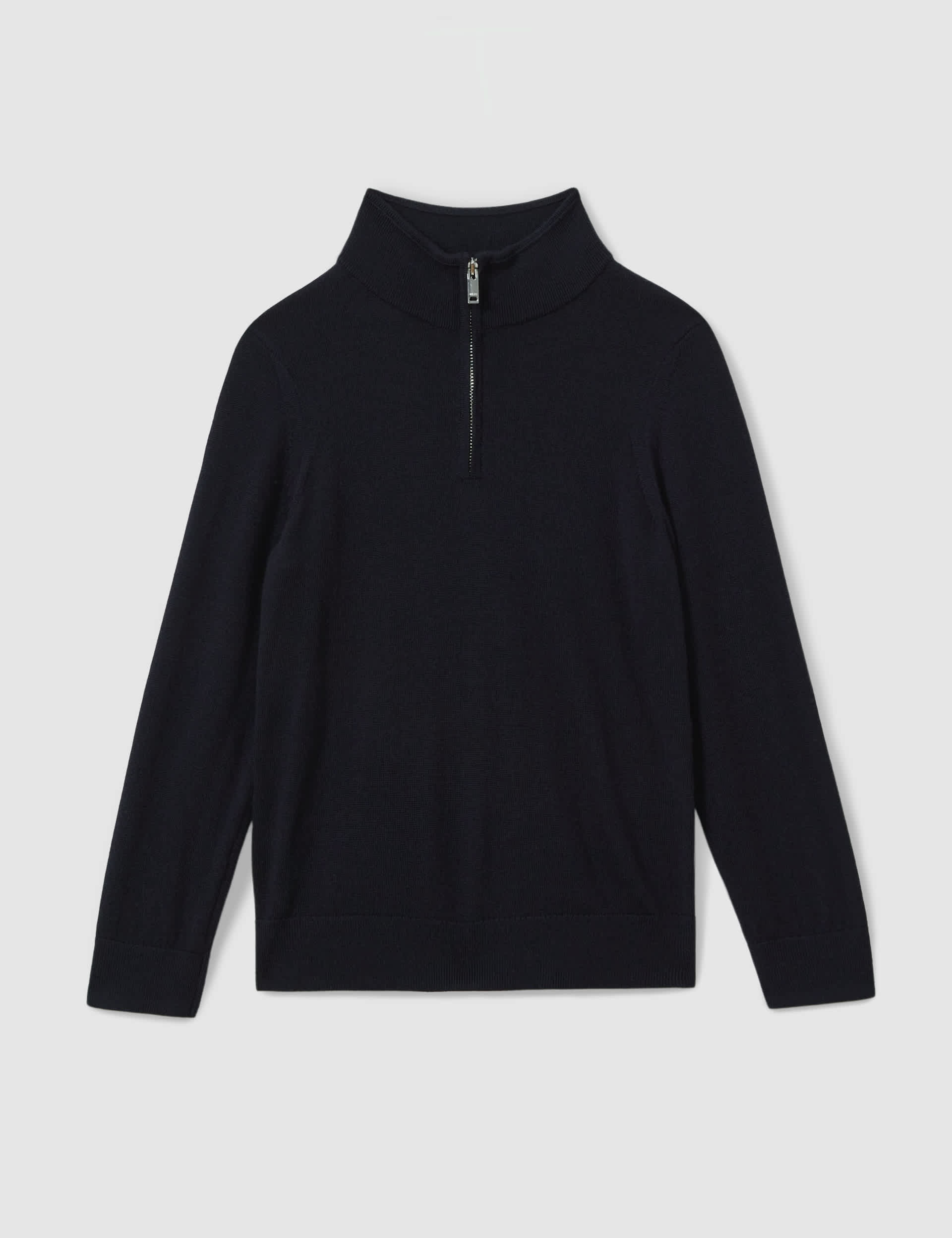 Reiss Boys Wool Half Zip Jumper (3-14 Yrs) - 7-8 Y - Navy, Navy,Dark Blue