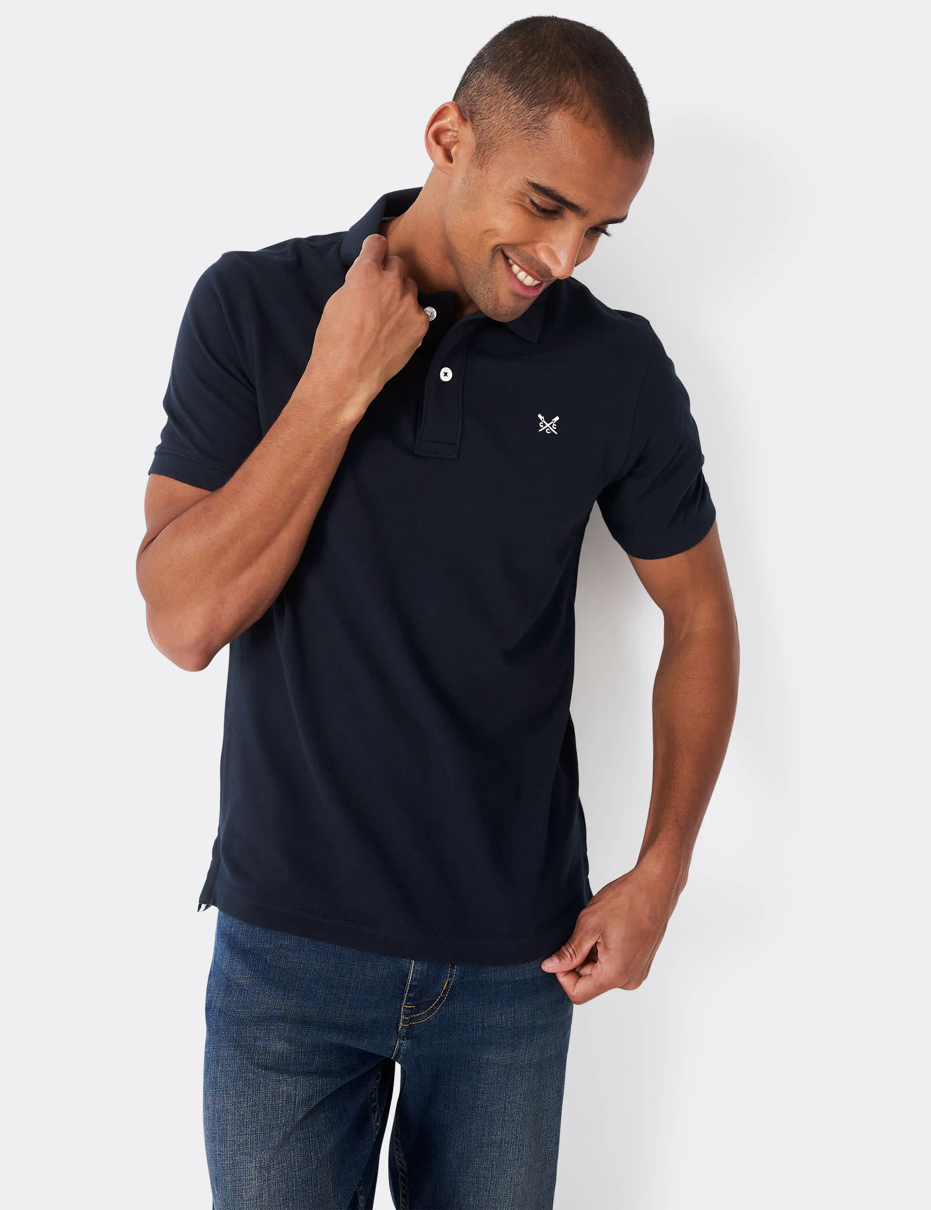 Crew Clothing Men's Pure Cotton Piqu Polo Shirt - XL - Dark Navy, White,Dark Navy,Light Pink,Black,