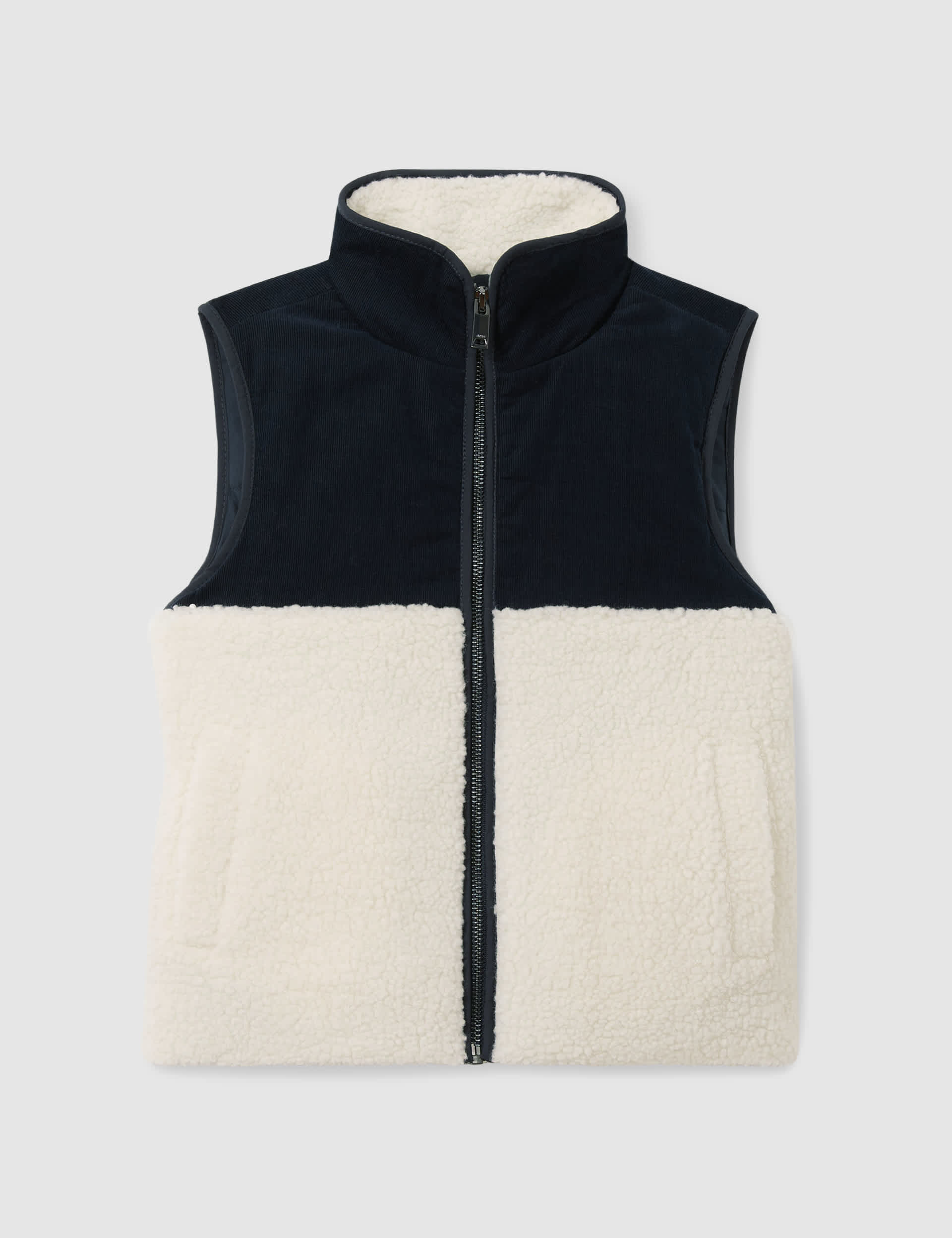 Reiss Boys Cord & Borg Gilet (3-14 Yrs) - 12-13 - Dark Blue, Dark Blue