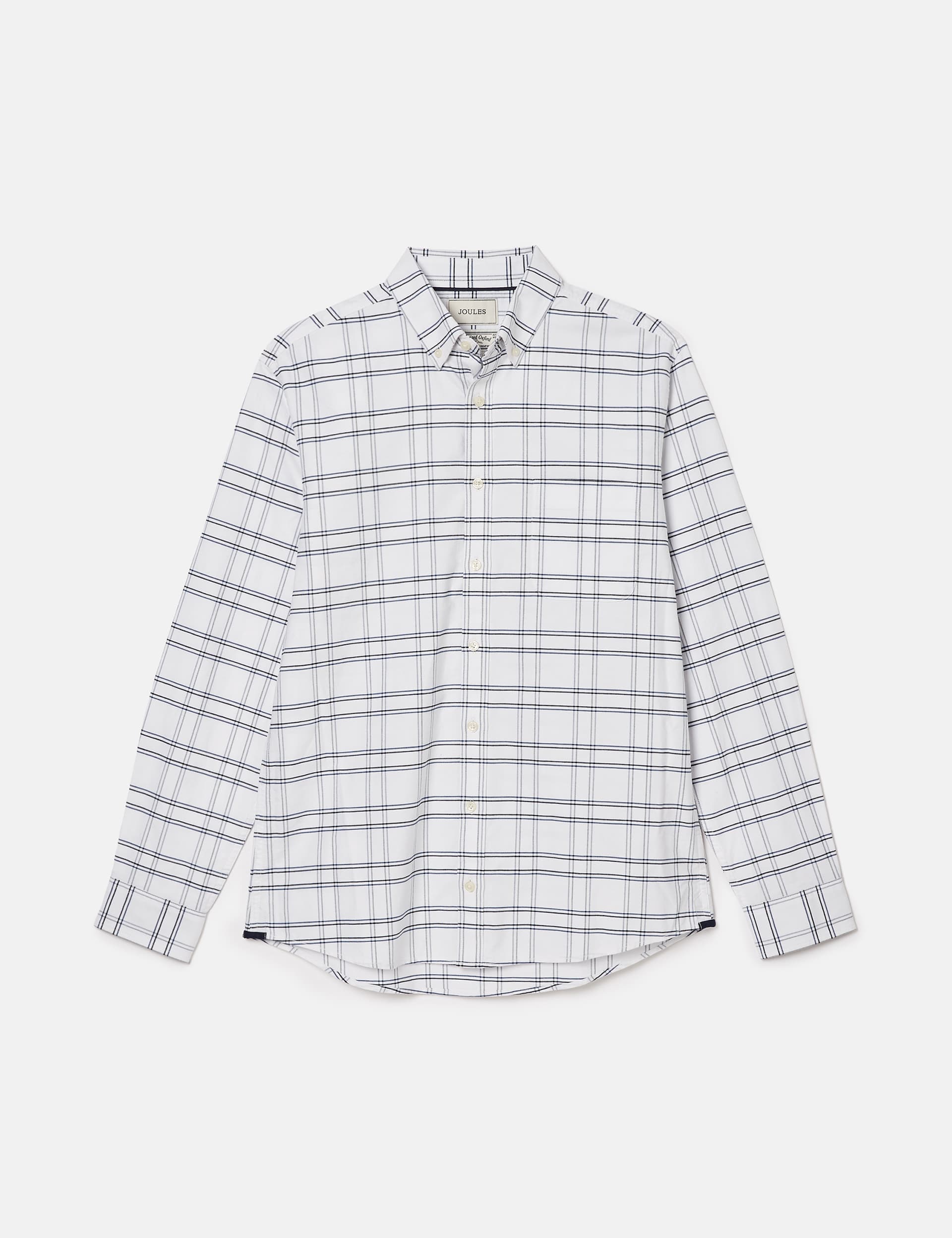 Joules Men's Pure Cotton Check Oxford Shirt - XXL - White Mix, Navy Mix,White Mix