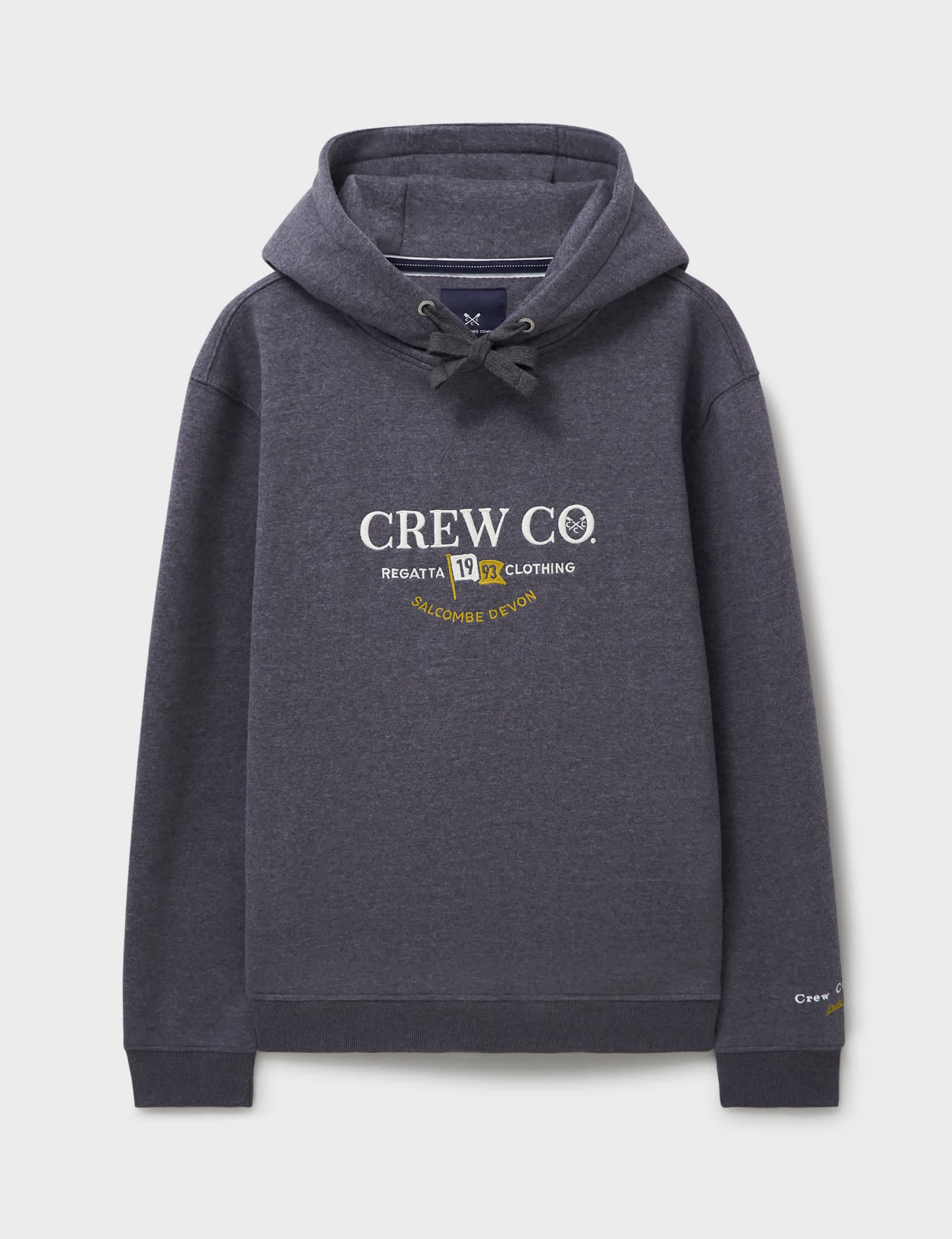 Crew Clothing Men's Cotton Rich Embroidered Hoodie - L - Dark Grey, Dark Grey