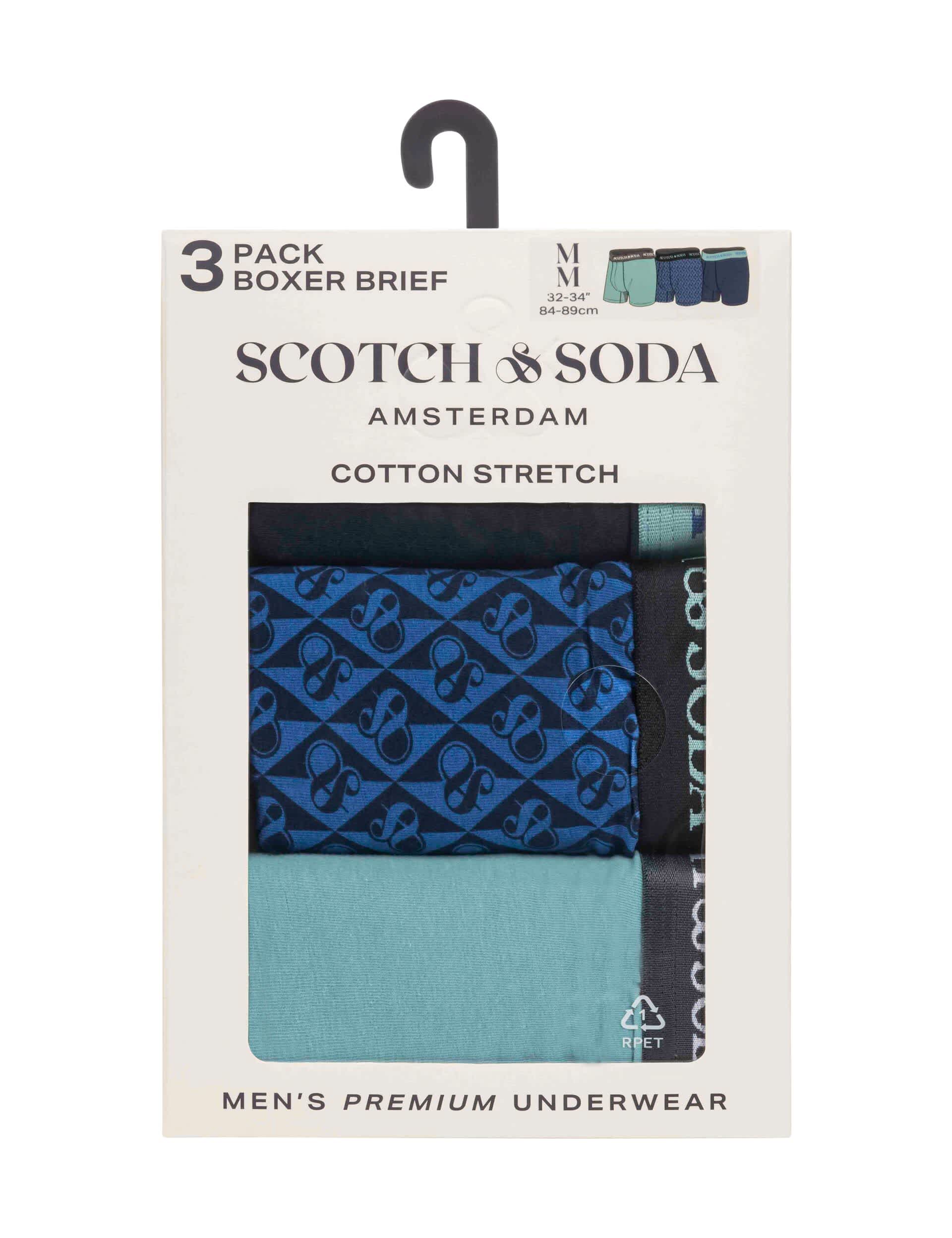 Scotch & Soda Men's 3pk Cotton Rich Patterned Boxers - XL - Multi, Multi