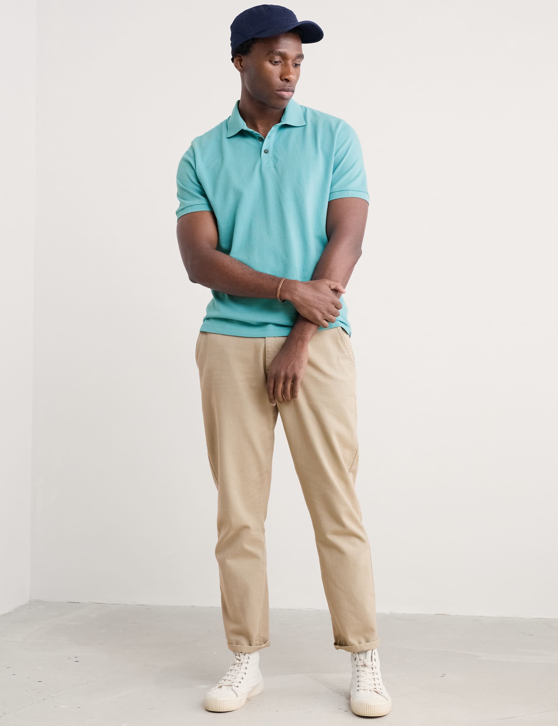 Seasalt Cornwall Men's Pure Cotton Polo Shirt - XL - Teal, Teal