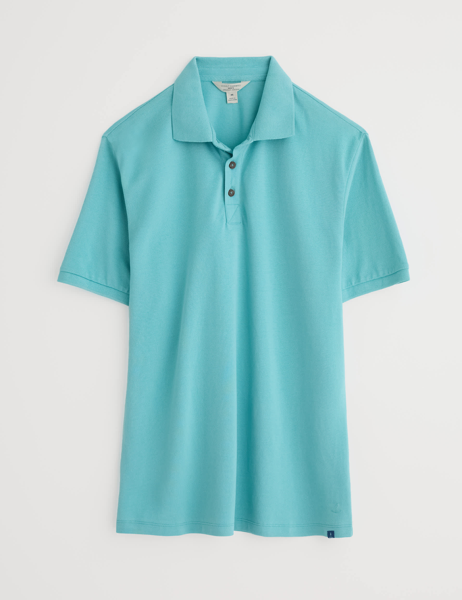 Seasalt Cornwall Men's Pure Cotton Polo Shirt - XXL - Teal, Teal