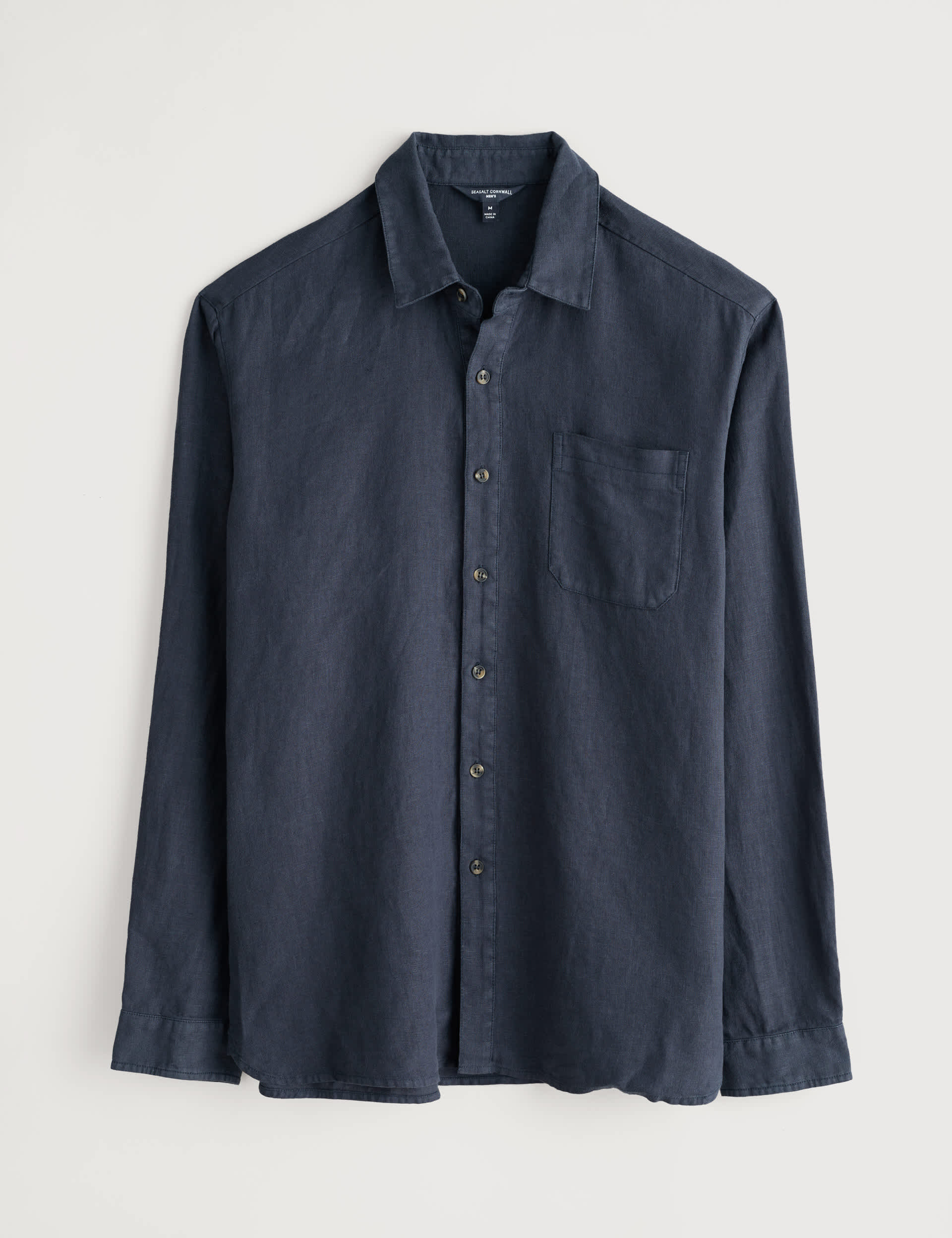 Seasalt Cornwall Men's Pure Linen Shirt - XXL - Navy, Navy