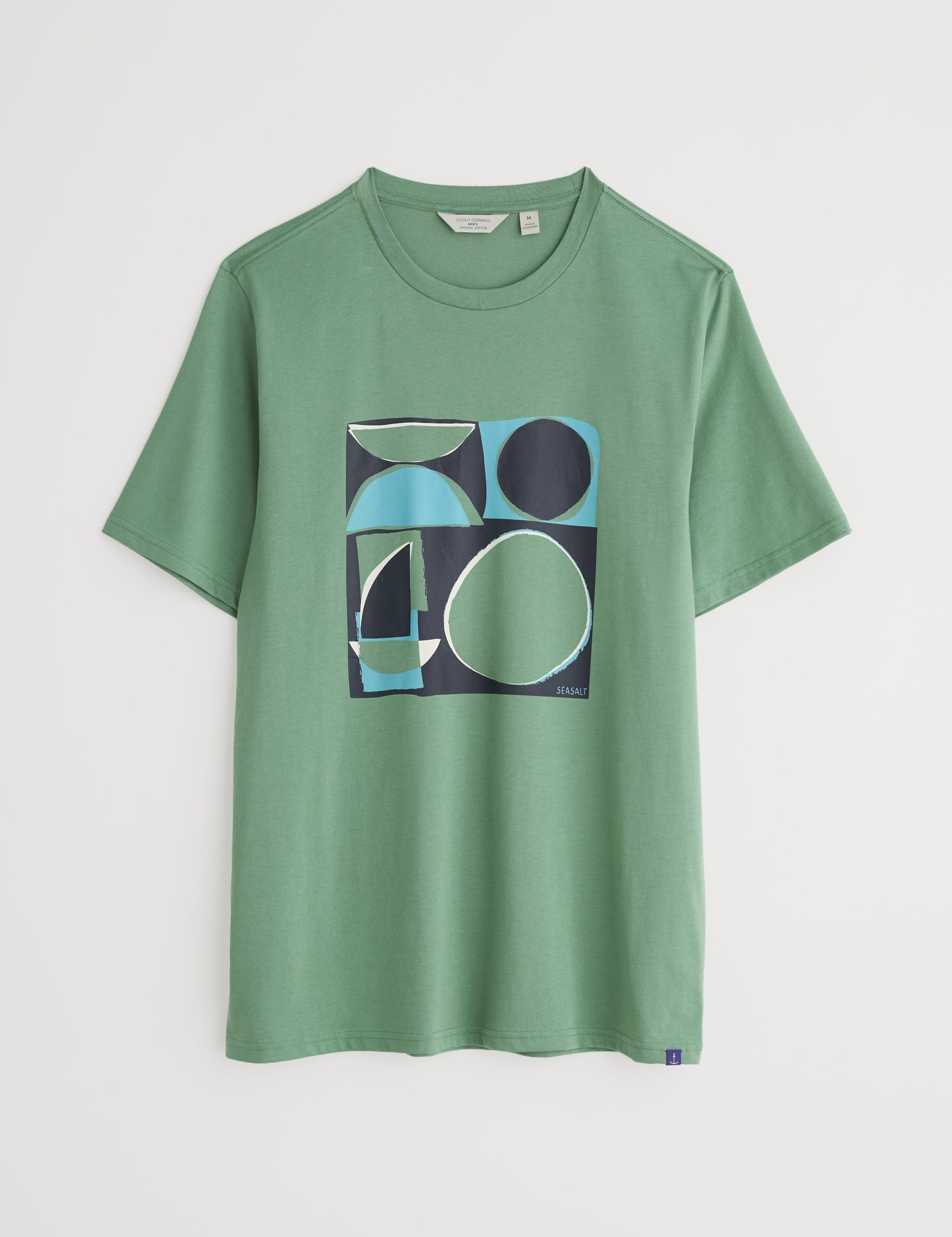 Seasalt Cornwall Men's Pure Cotton Abstract Print T-Shirt - M - Green Mix, Green Mix