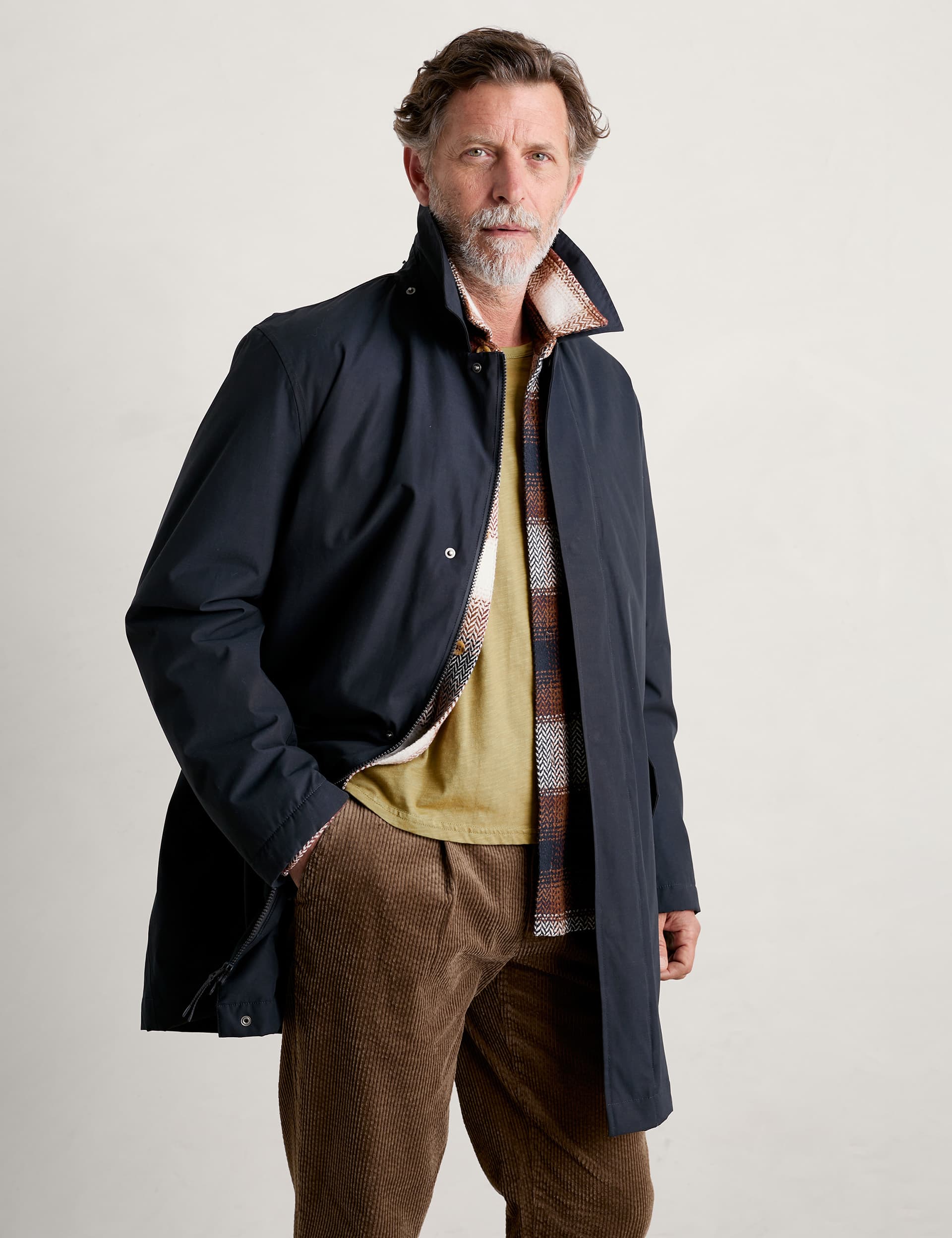 Seasalt Cornwall Men's Cotton Blend Hooded Waterproof Overcoat