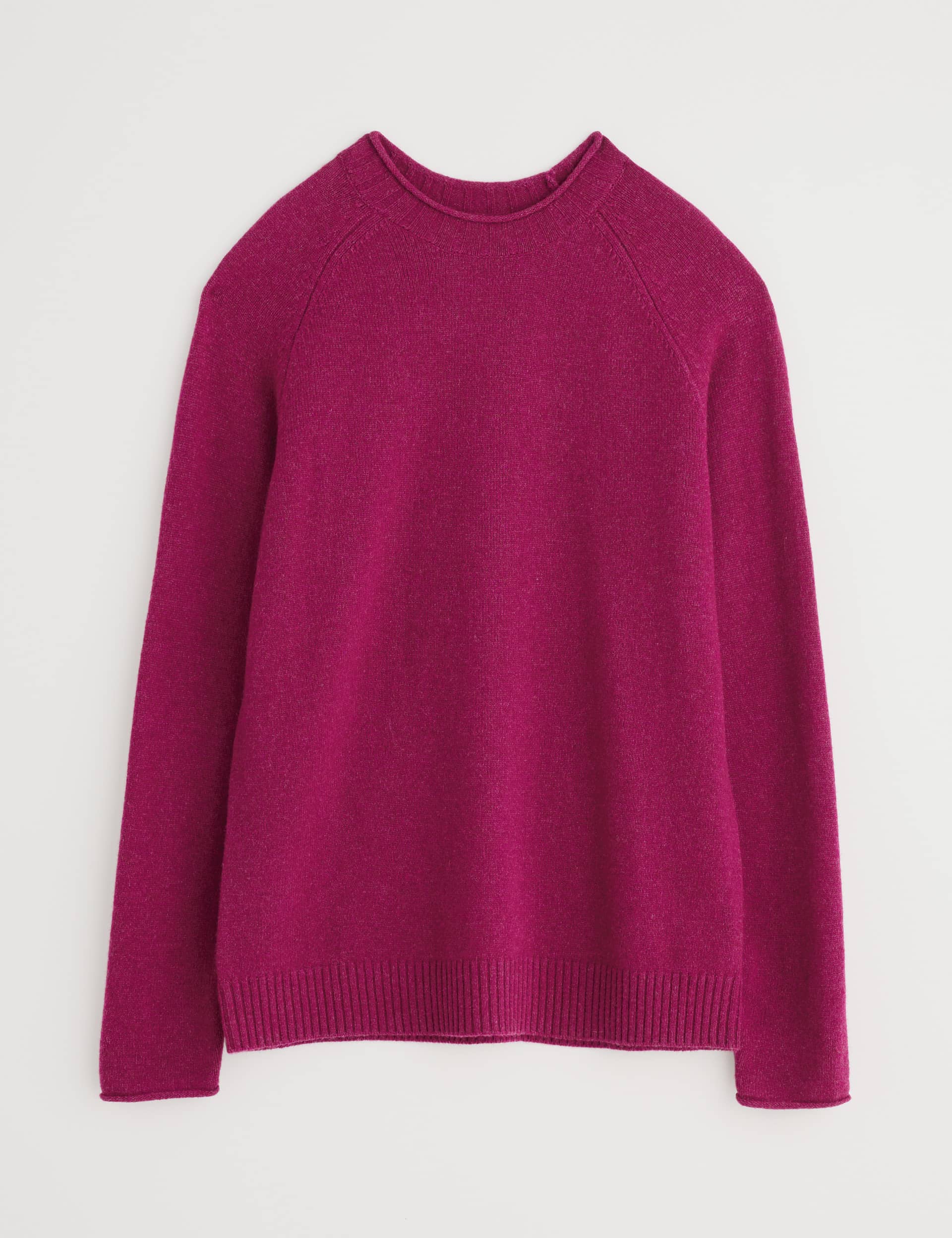 Seasalt Cornwall Men's Lambswool Rich Crew Neck Raglan Jumper - Pink, Pink