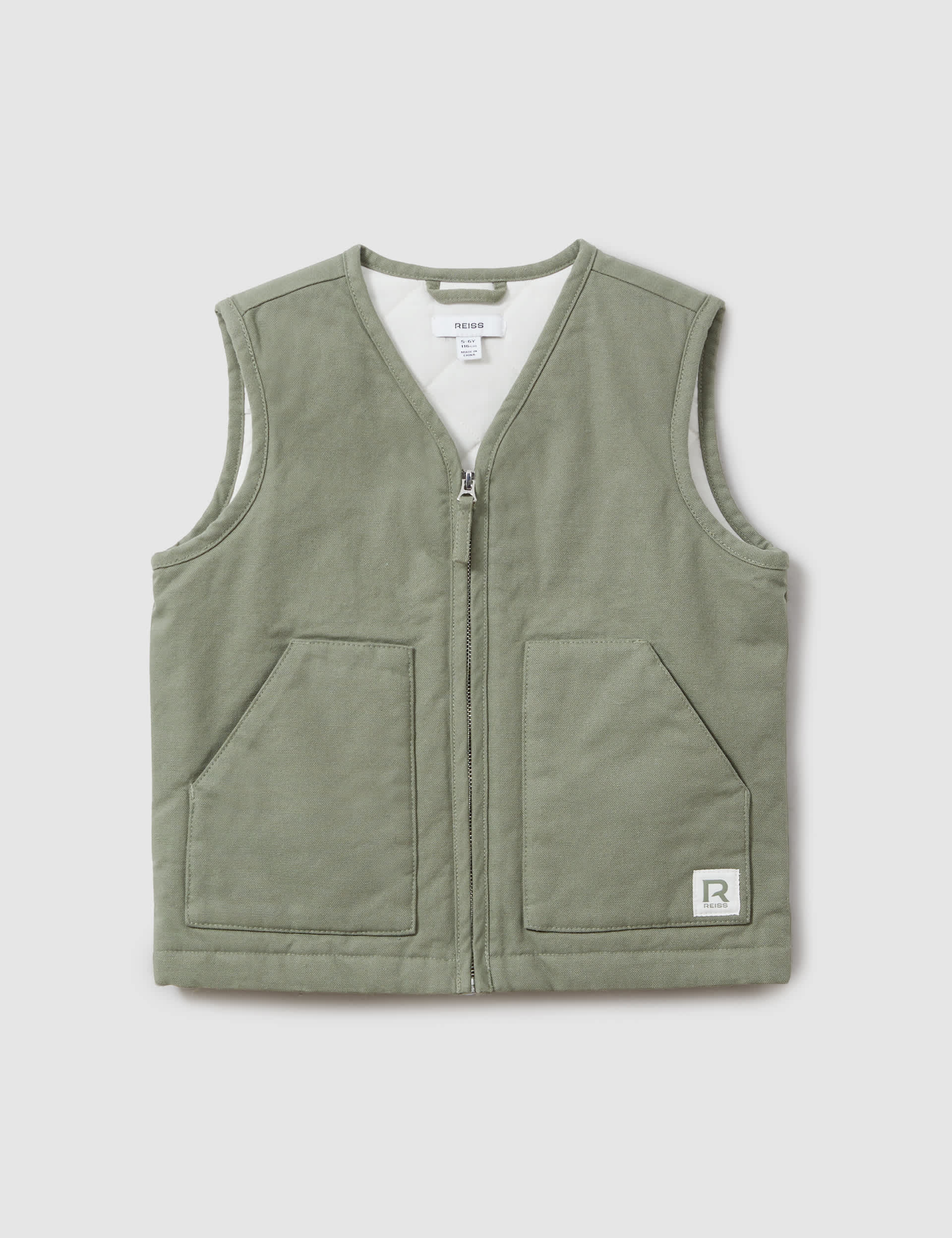 Reiss Boys Pure Cotton Gilet (3-14 Yrs) - 7-8 Y - Green, Green