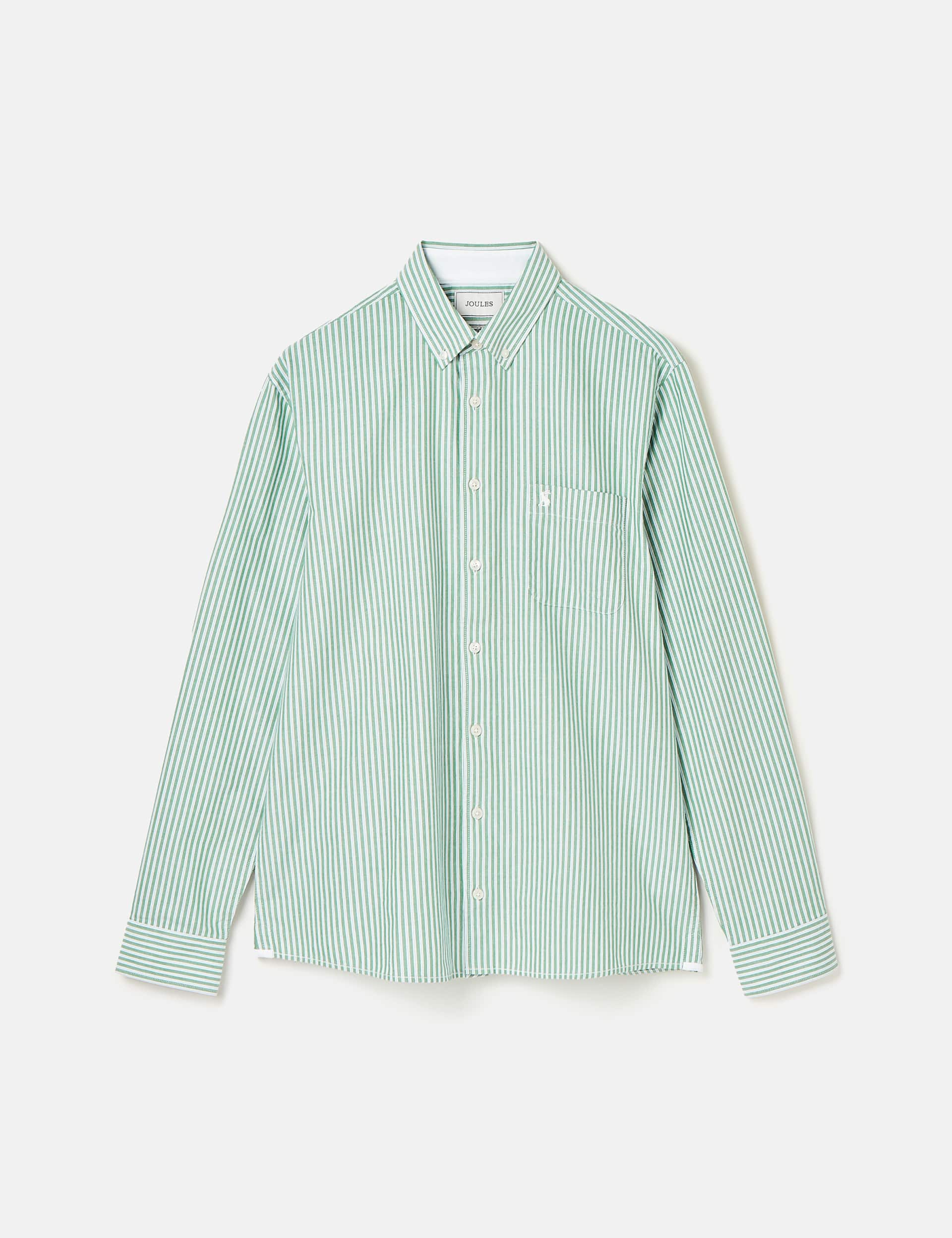 Joules Men's Pure Cotton Oxford Shirt - L - Green Mix, Green Mix