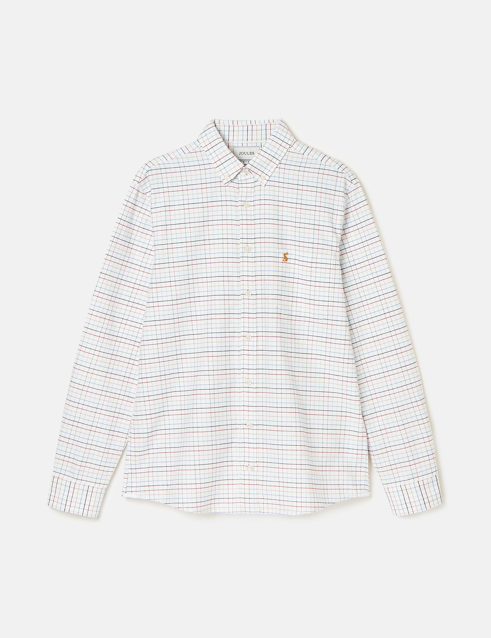 Joules Men's Pure Cotton Checked Oxford Shirt - XXXL - Cream Mix, Cream Mix