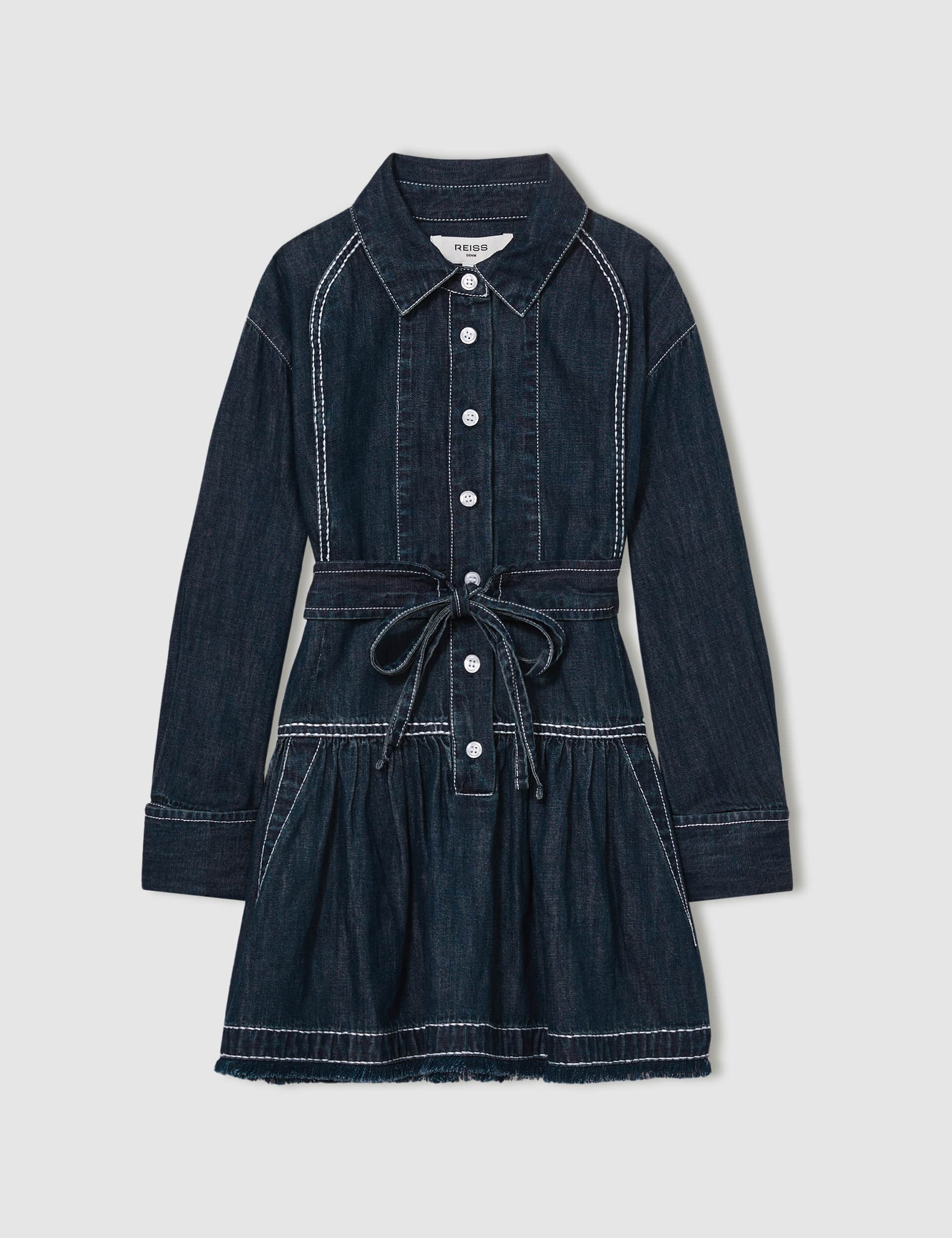 Reiss Girls Denim Dress (4-14 Yrs) - 7-8 Y - Blue, Blue