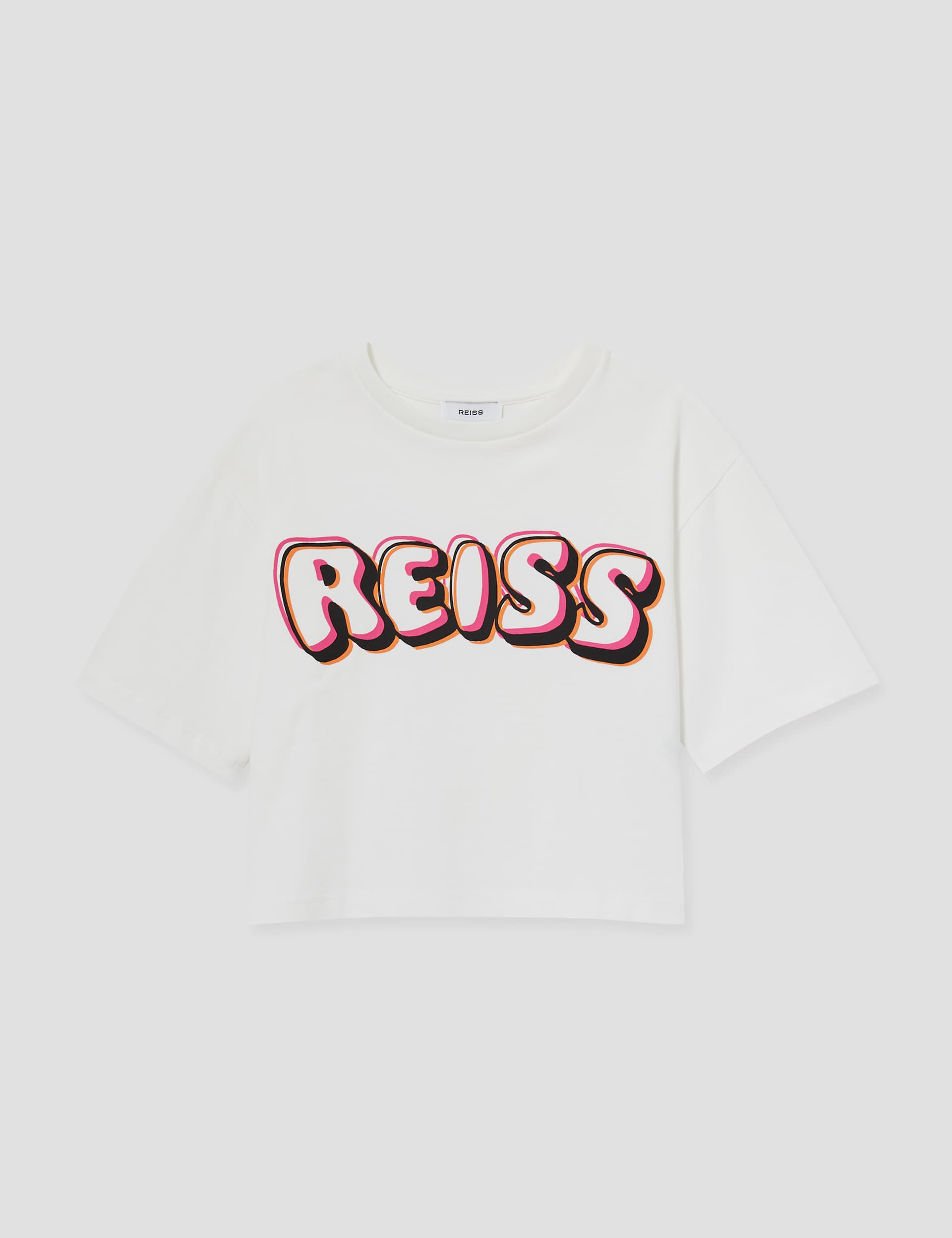 Reiss Girls Pure Cotton Logo T-Shirt (4-14 Yrs) - 13-14 - White Mix, White Mix