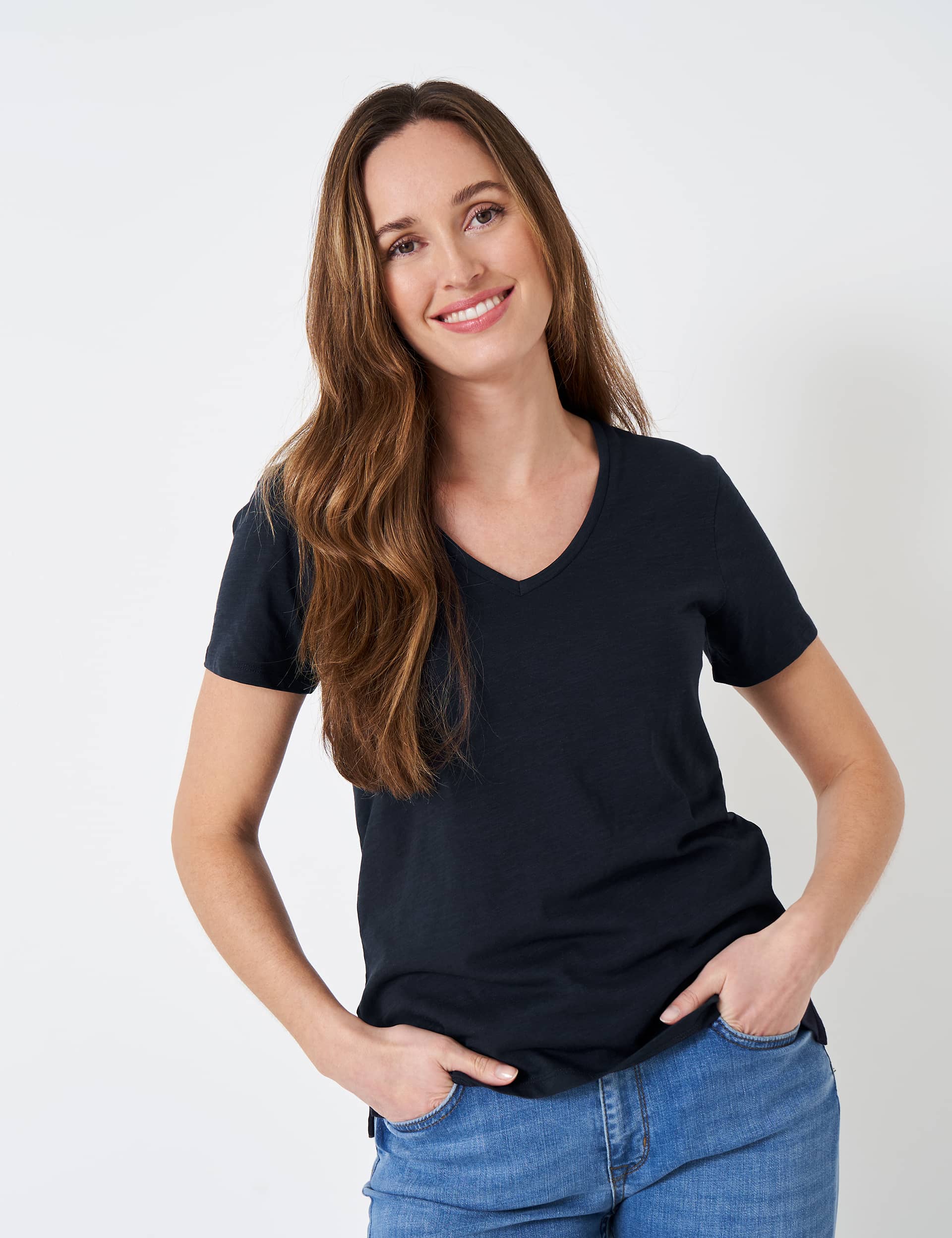 Crew Clothing Women's Pure Cotton T-Shirt - 12 - Navy, Navy