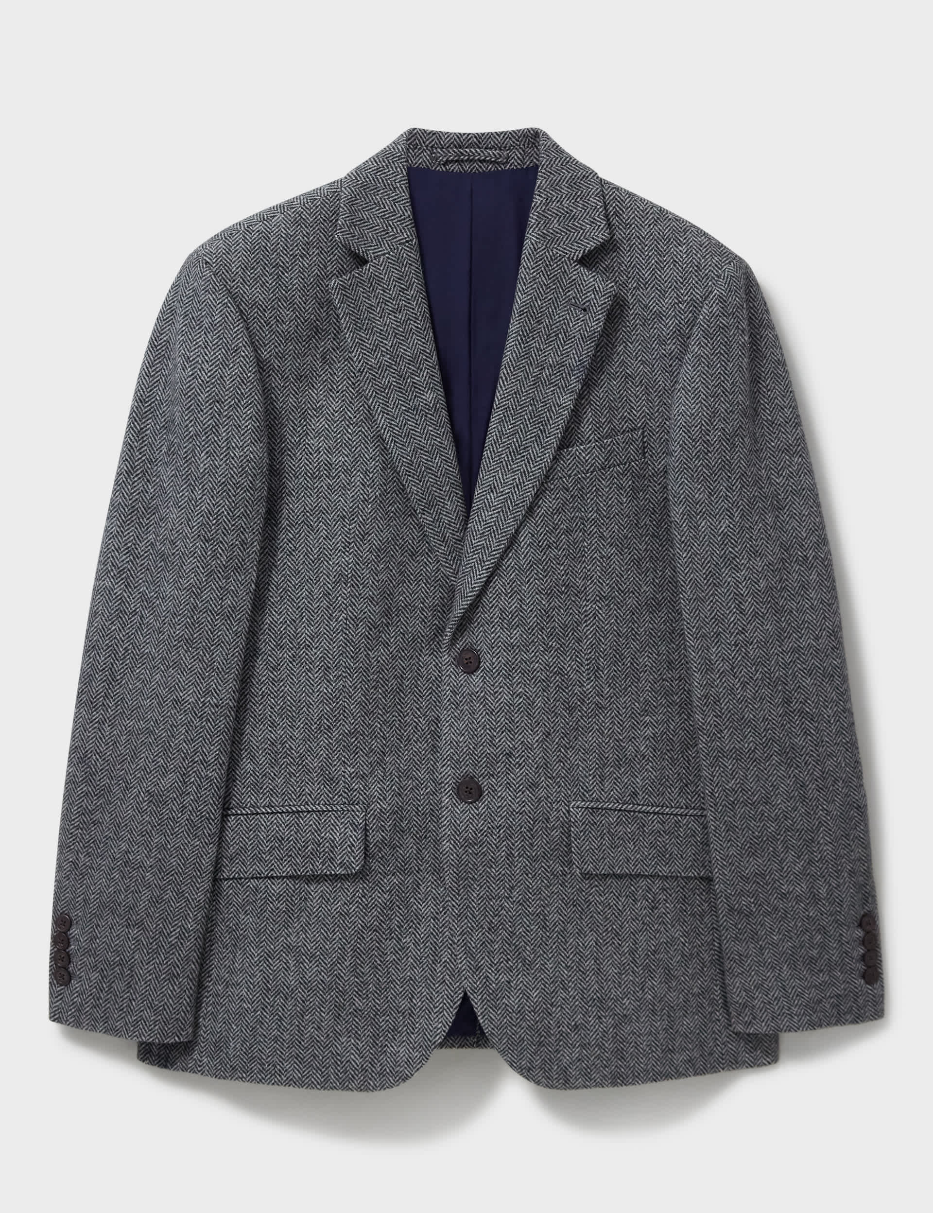 Crew Clothing Men's Wool Rich Herringbone Blazer - 40 - Grey, Grey