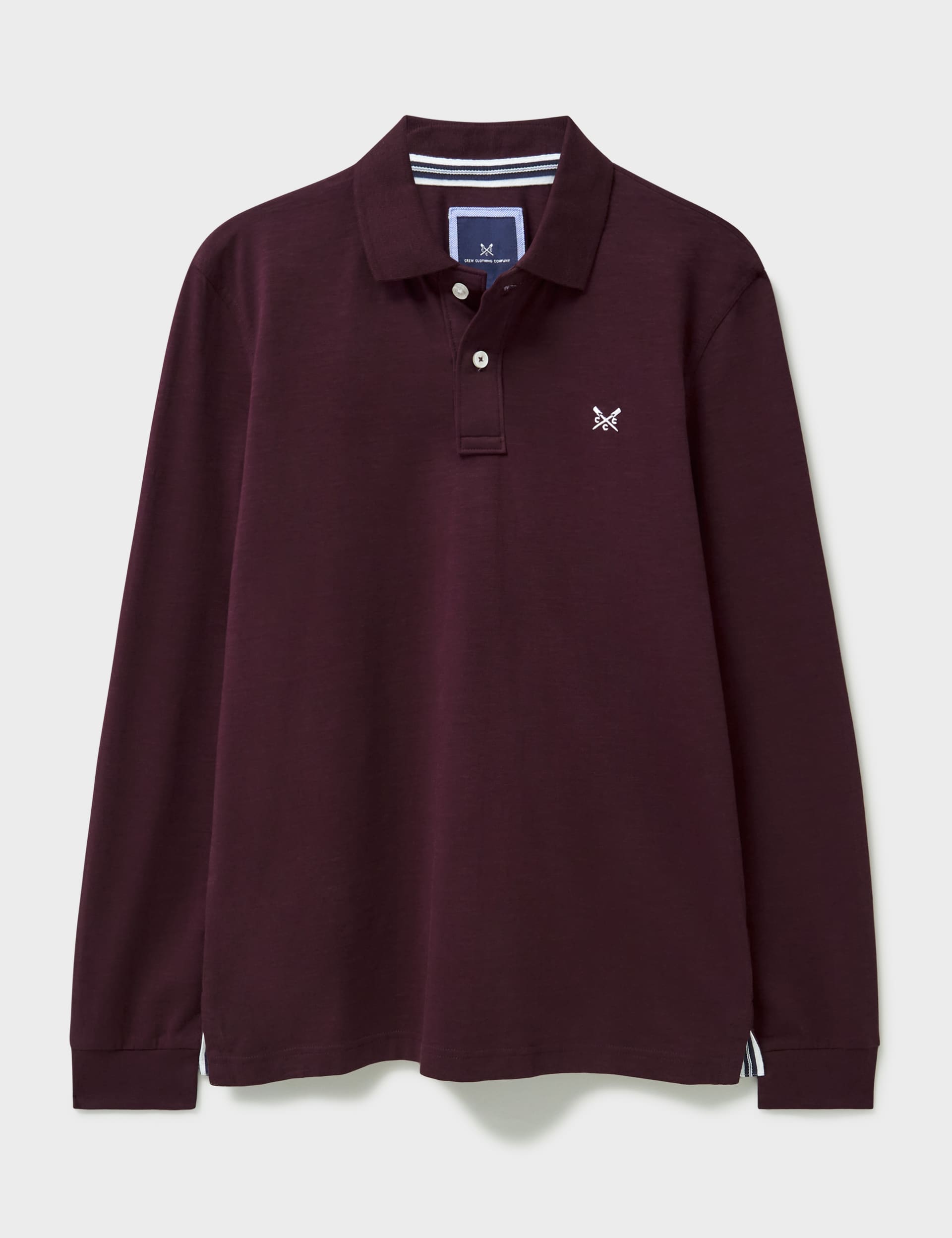 Crew Clothing Men's Pure Cotton Long Sleeve Polo Shirt - M - Burgundy, Burgundy