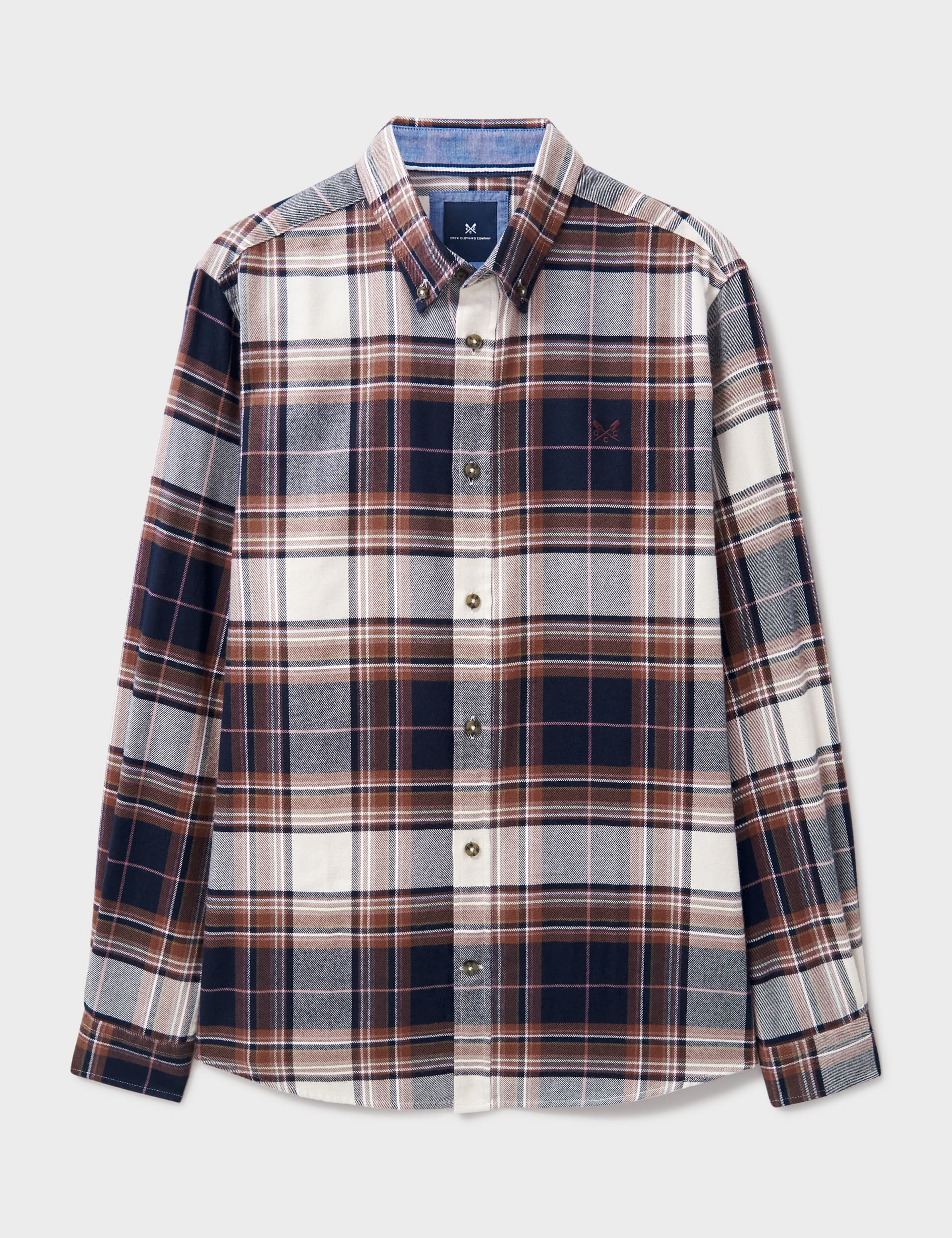 Crew Clothing Men's Pure Cotton Flannel Check Shirt - XL - Navy Mix, Navy Mix