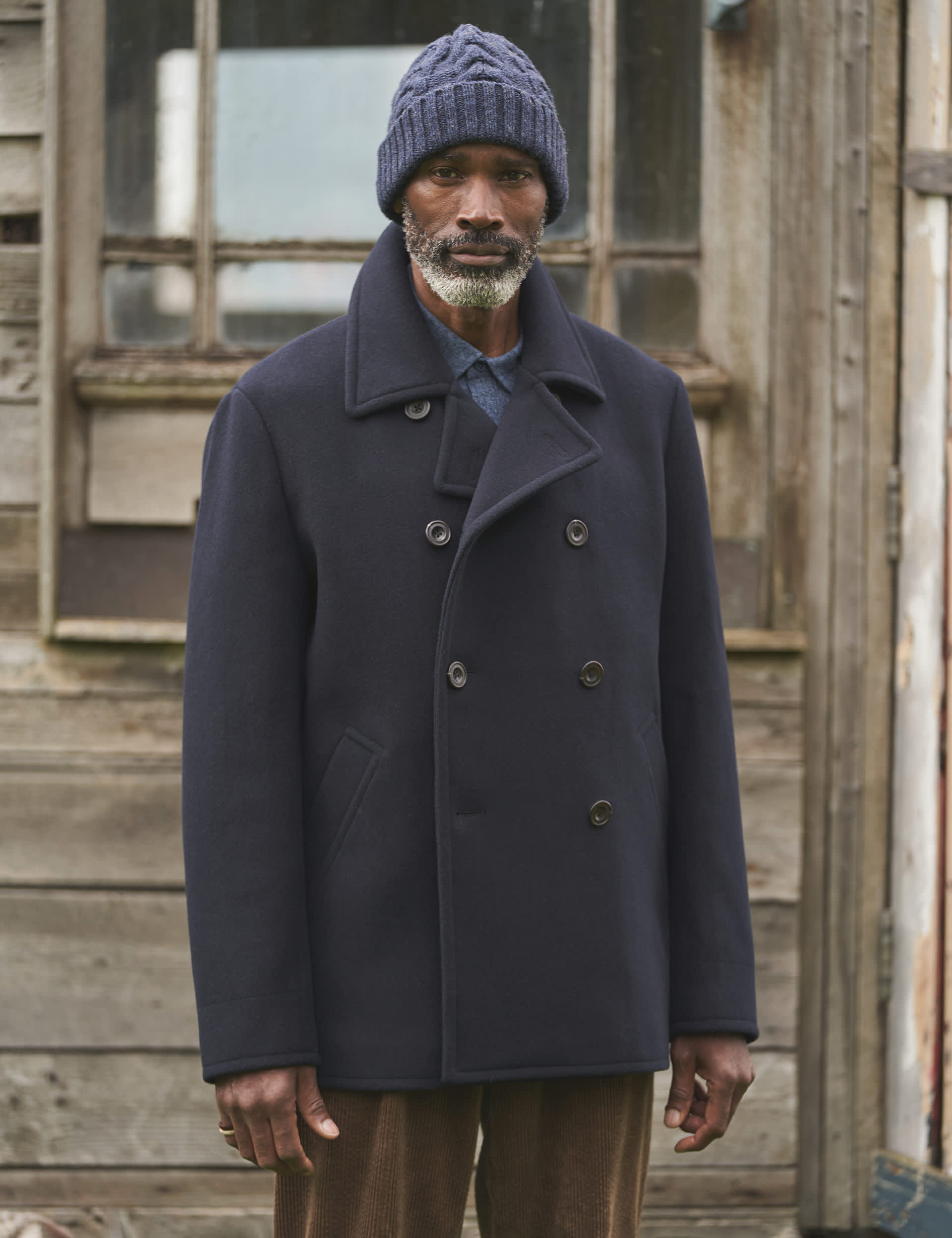 Seasalt Cornwall Men's Wool Blend Overcoat - XL - Navy, Navy