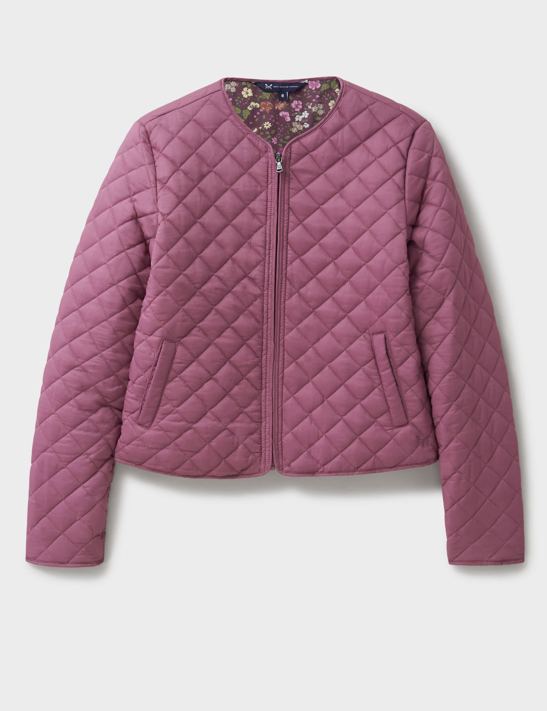 Crew Clothing Women's Pure Cotton Quilted Puffer Jacket - 12 - Pink Mix, Pink Mix