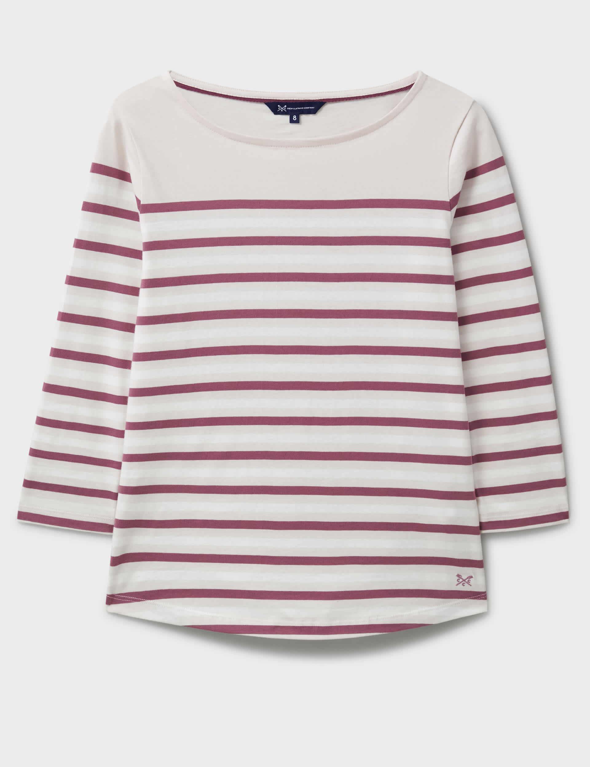 Crew Clothing Women's Pure Cotton Striped Top - 12 - Light Pink Mix, Green Mix,Light Pink Mix,Blue M