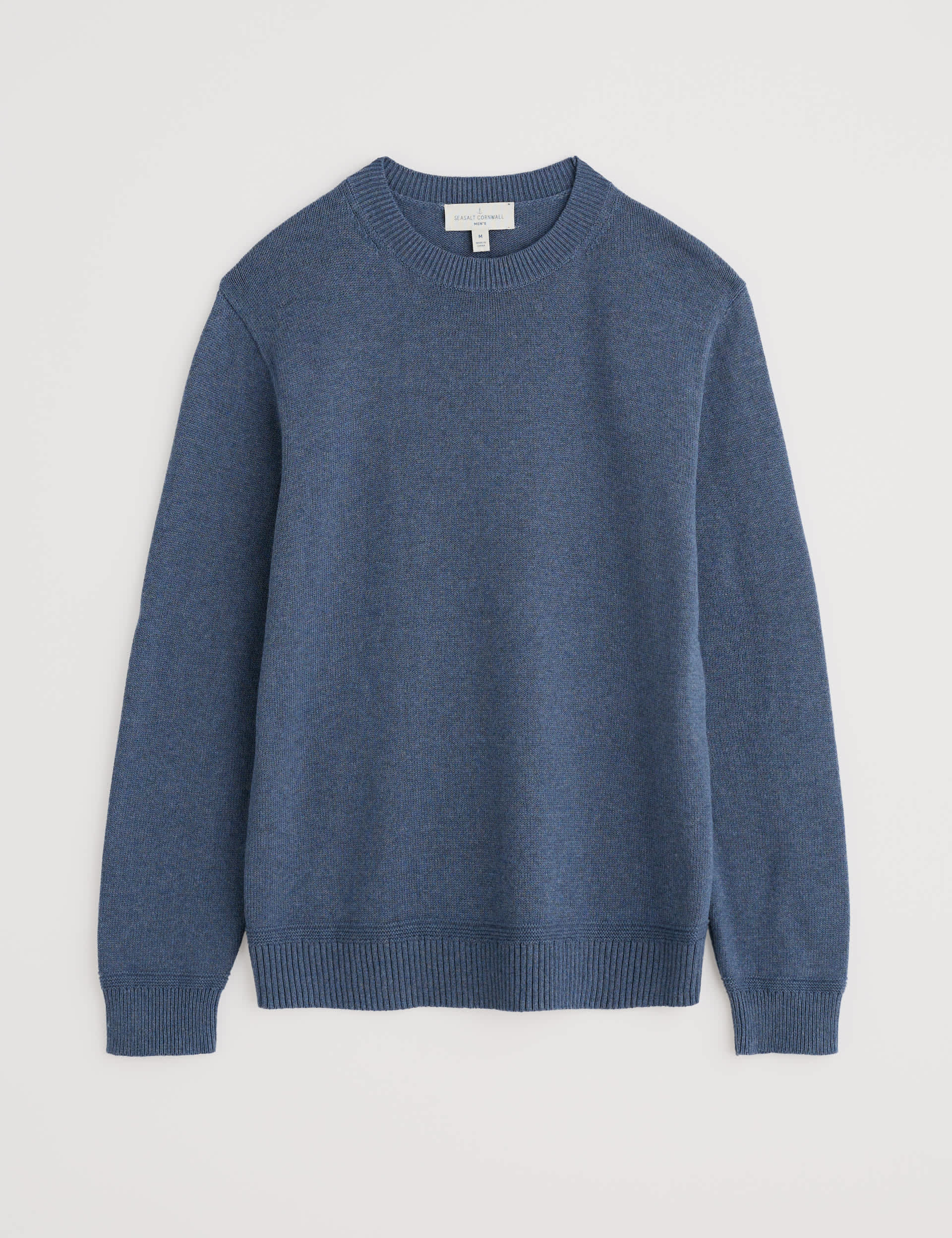 Seasalt Cornwall Men's Pure Cotton Crew Neck Jumper - L - Blue, Green,Blue