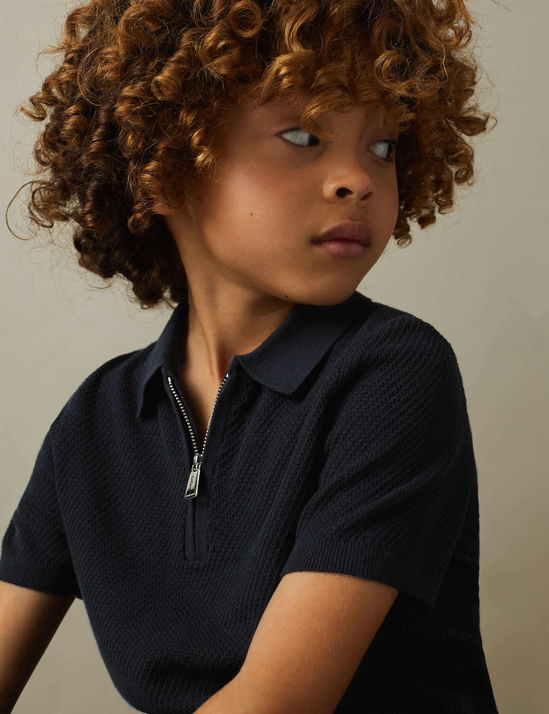 Reiss Boys Cotton Rich Half Zip Polo Shirt (3-14 Yrs)