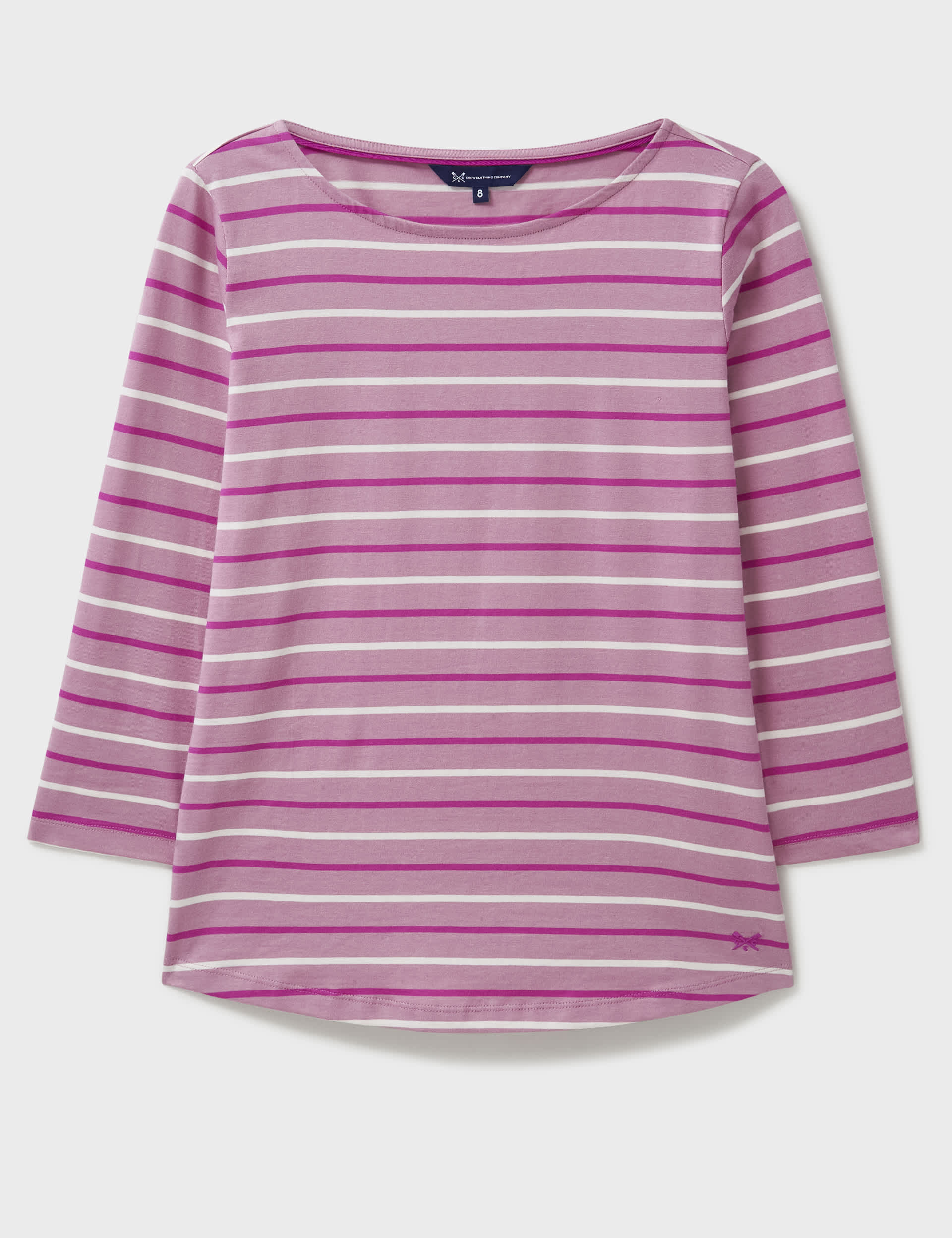 Crew Clothing Women's Pure Cotton Striped Top - 12 - Pink Mix, Pink Mix