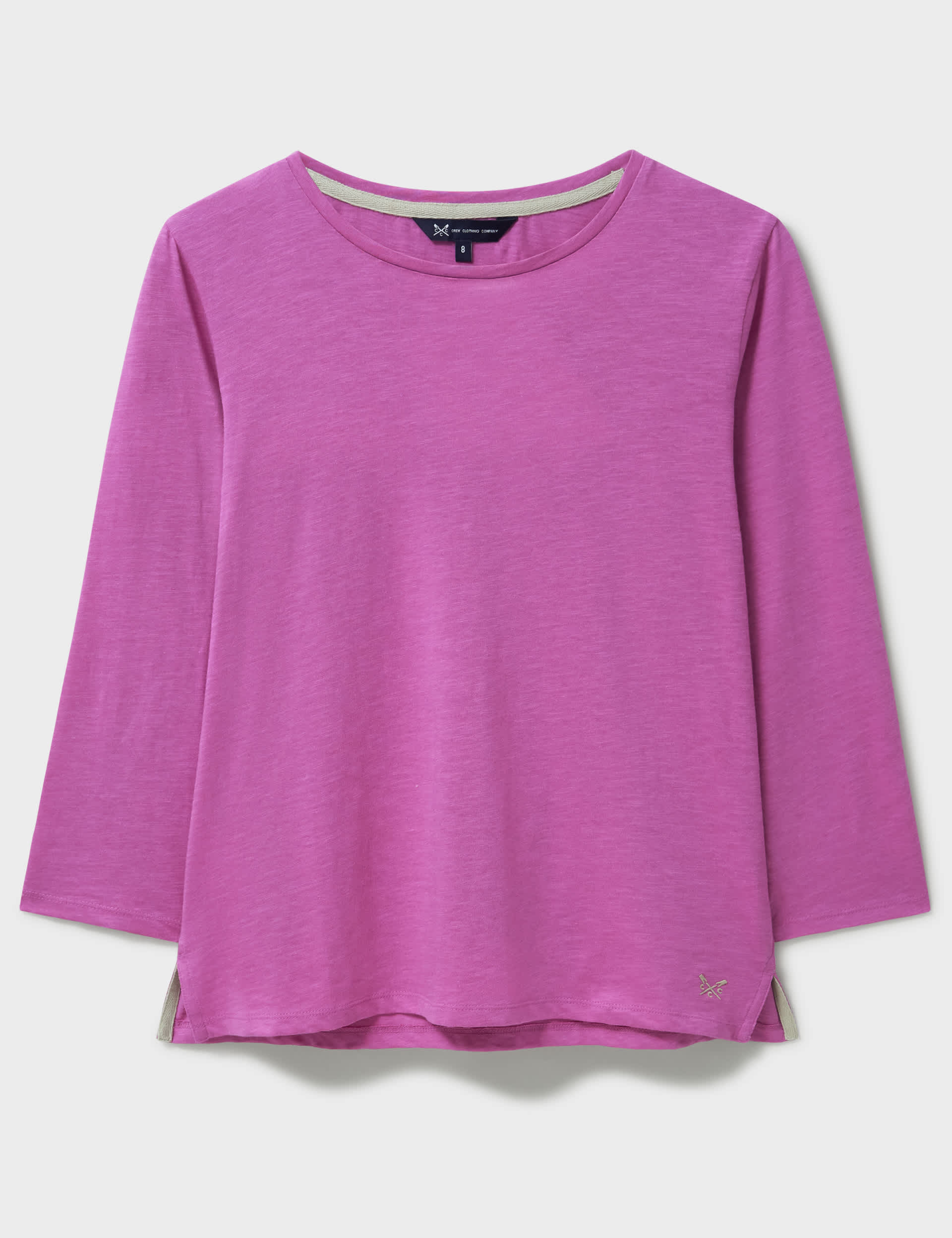 Crew Clothing Women's Pure Cotton T-Shirt - 12 - Soft Pink, Dark Blue,Soft Pink