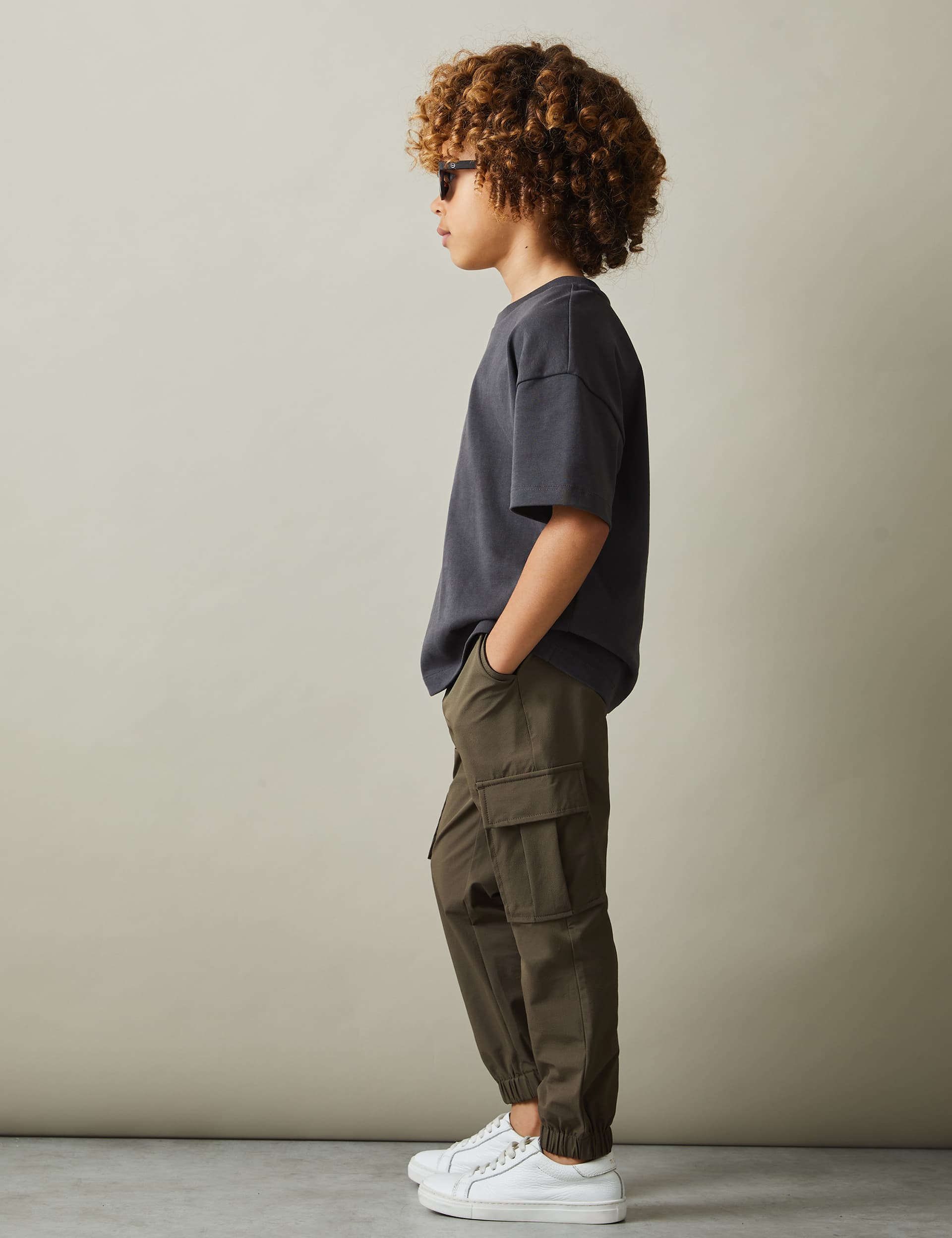 Reiss Boys Cargo Trousers (3-14 Yrs) - 7-8 Y - Khaki, Khaki,Stone