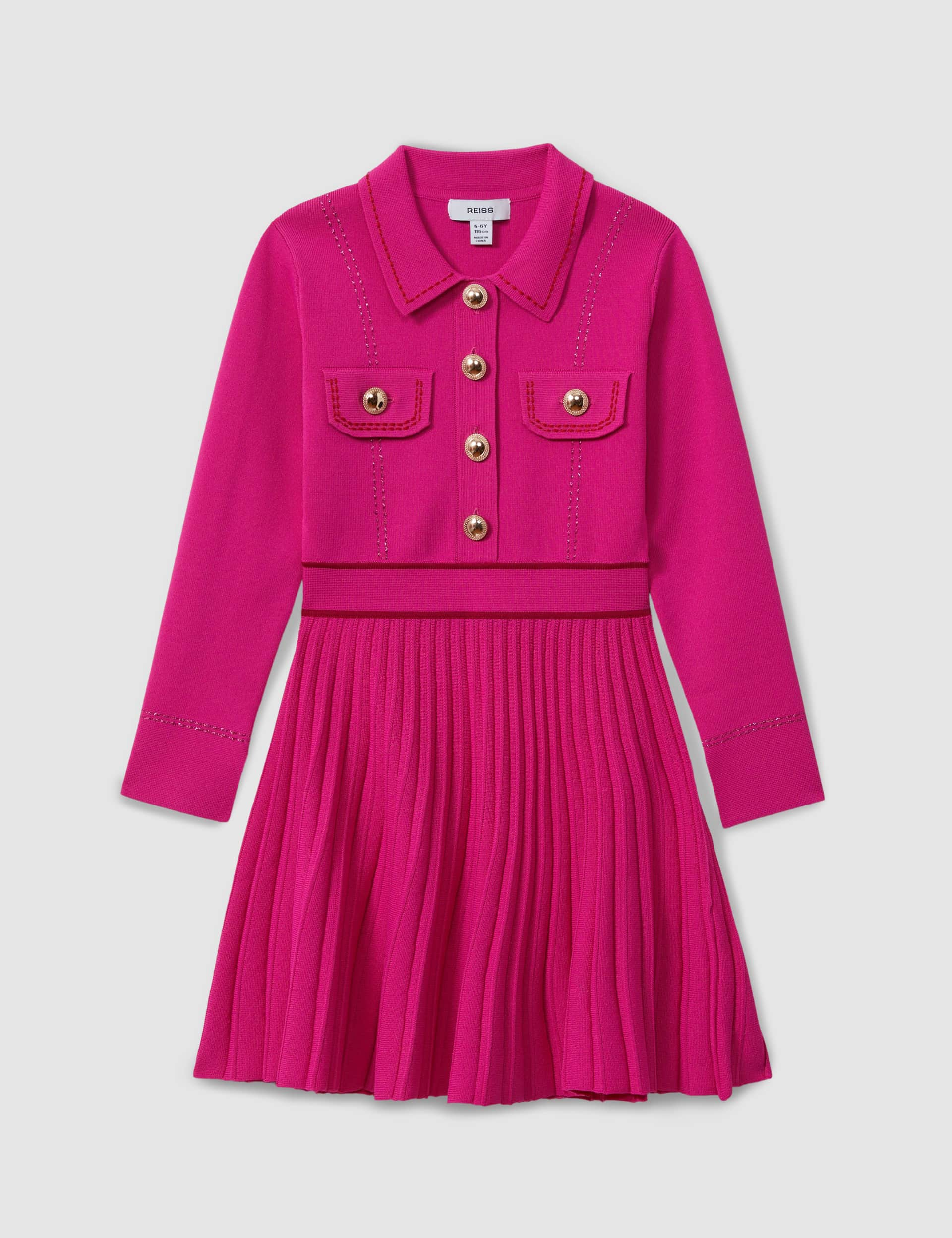 Reiss Girls Pleated Dress (4-14 Yrs) - 5-6 Y - Pink, Pink