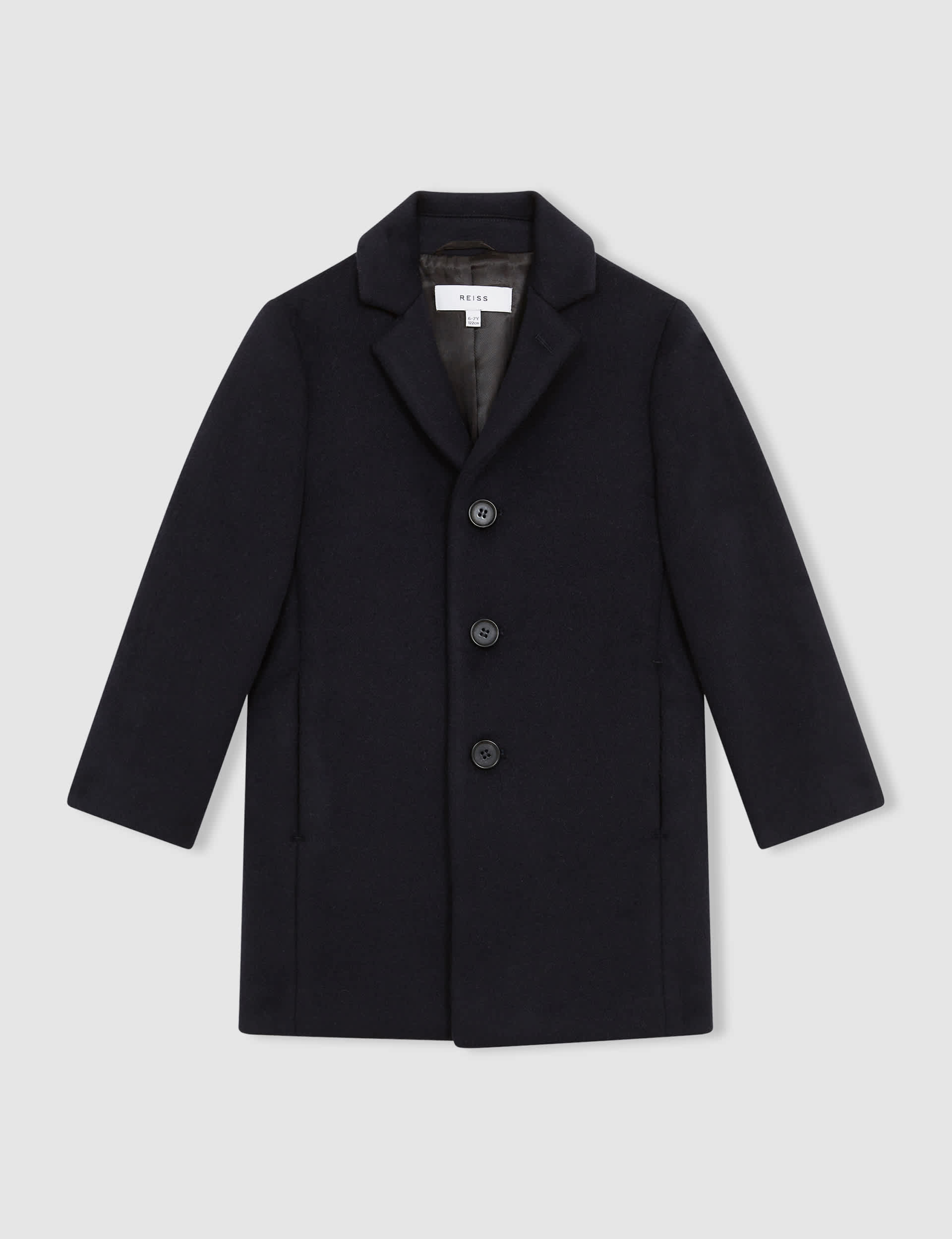 Reiss Boys Wool Blend Coat (3-14 Yrs) - 6-7 Y - Navy, Black,Navy