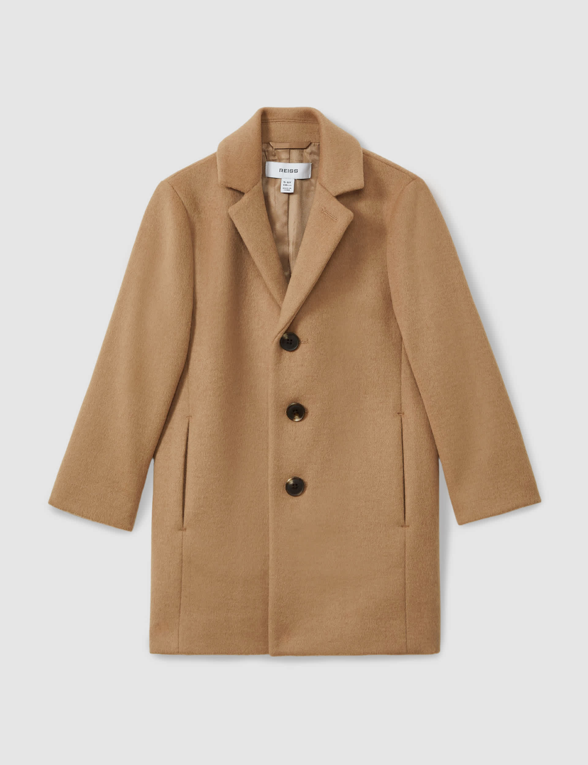 Reiss Boys Wool Blend Coat (3-14 Yrs) - 7-8 Y - Tan, Tan