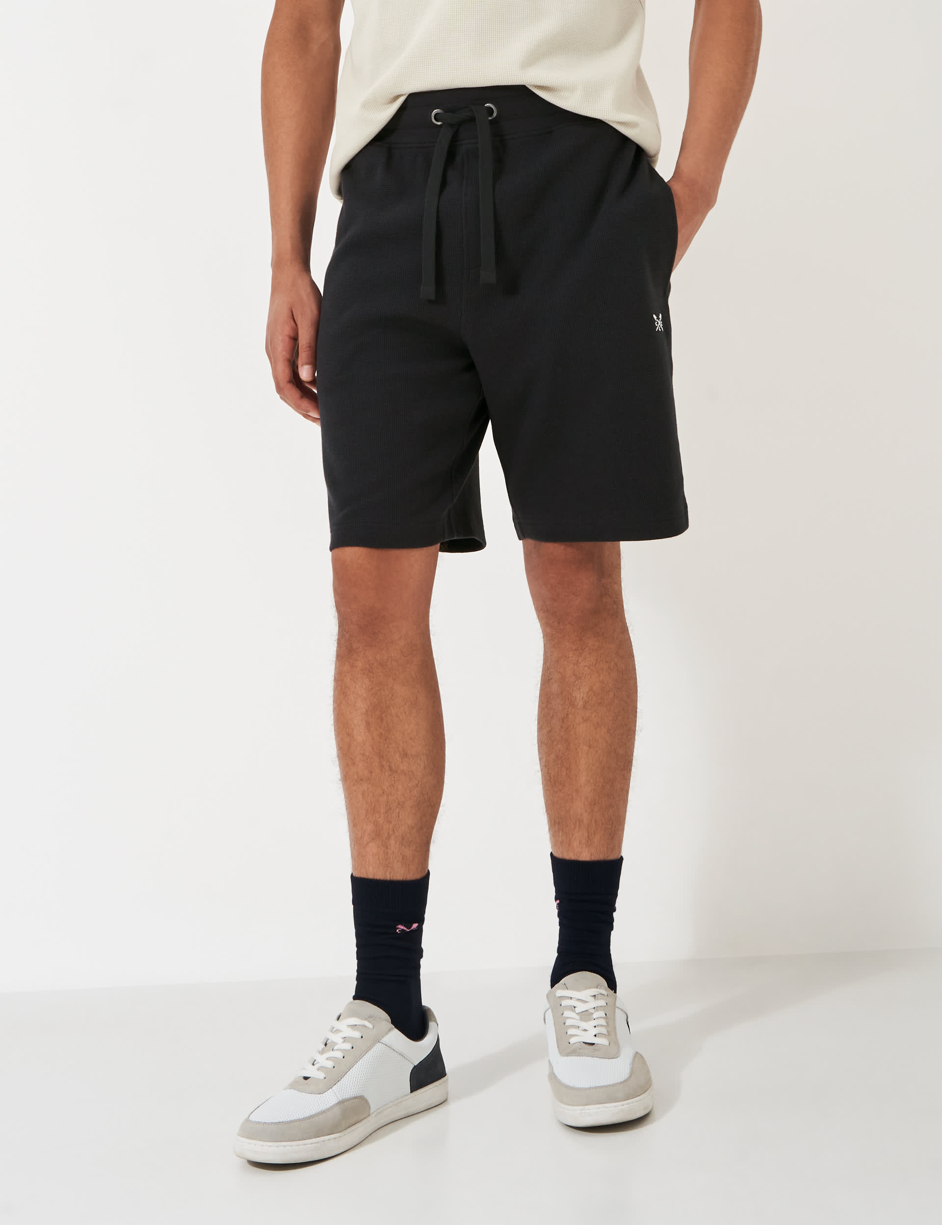 Crew Clothing Men's Cotton Rich Jersey Loungewear Shorts - M - Dark Grey, Dark Grey,Navy