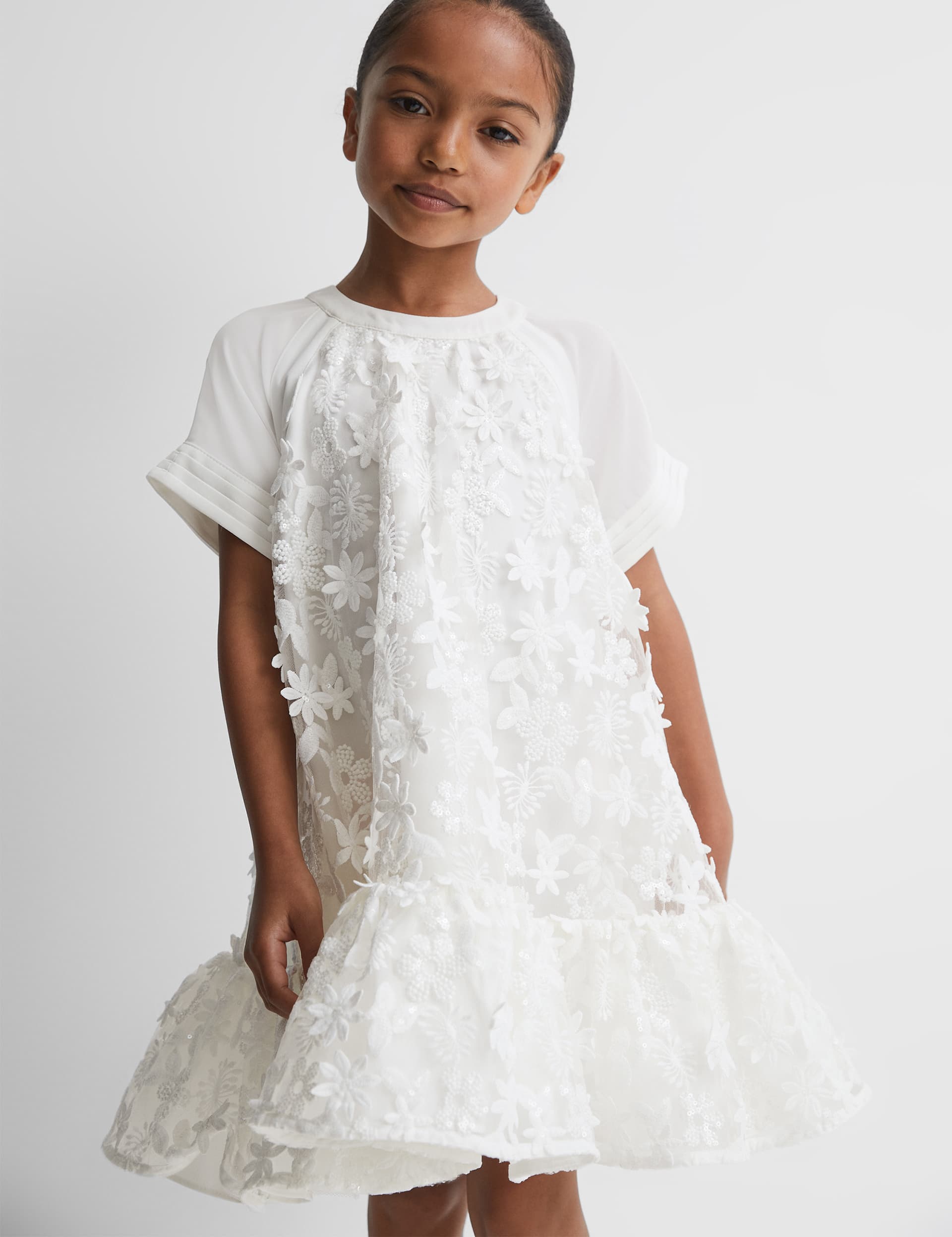 Reiss Girls Floral Dress (4-14 Yrs) - 5-6 Y - White, White