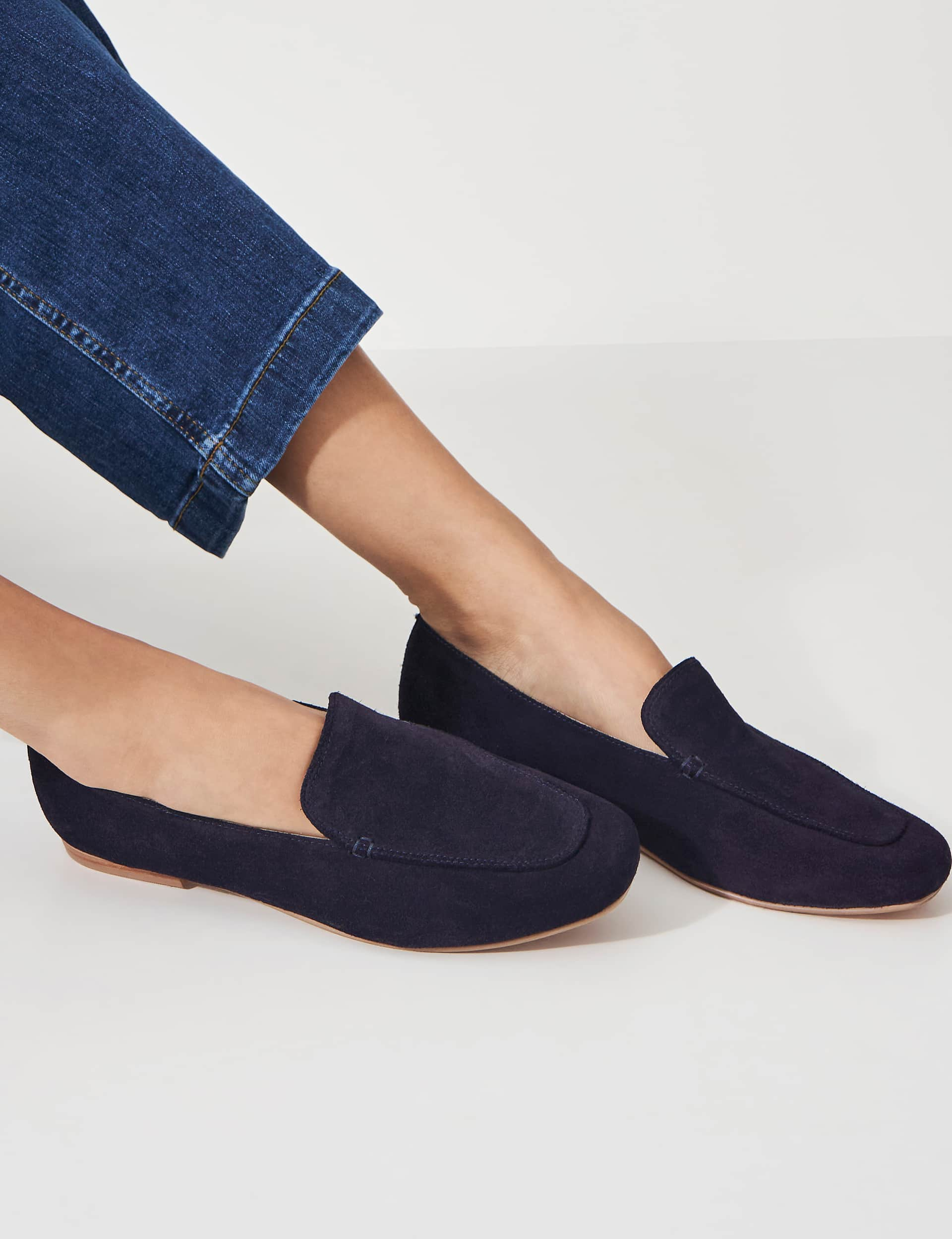 Crew Clothing Women's Suede Slip On Loafers - 36 - Navy, Navy