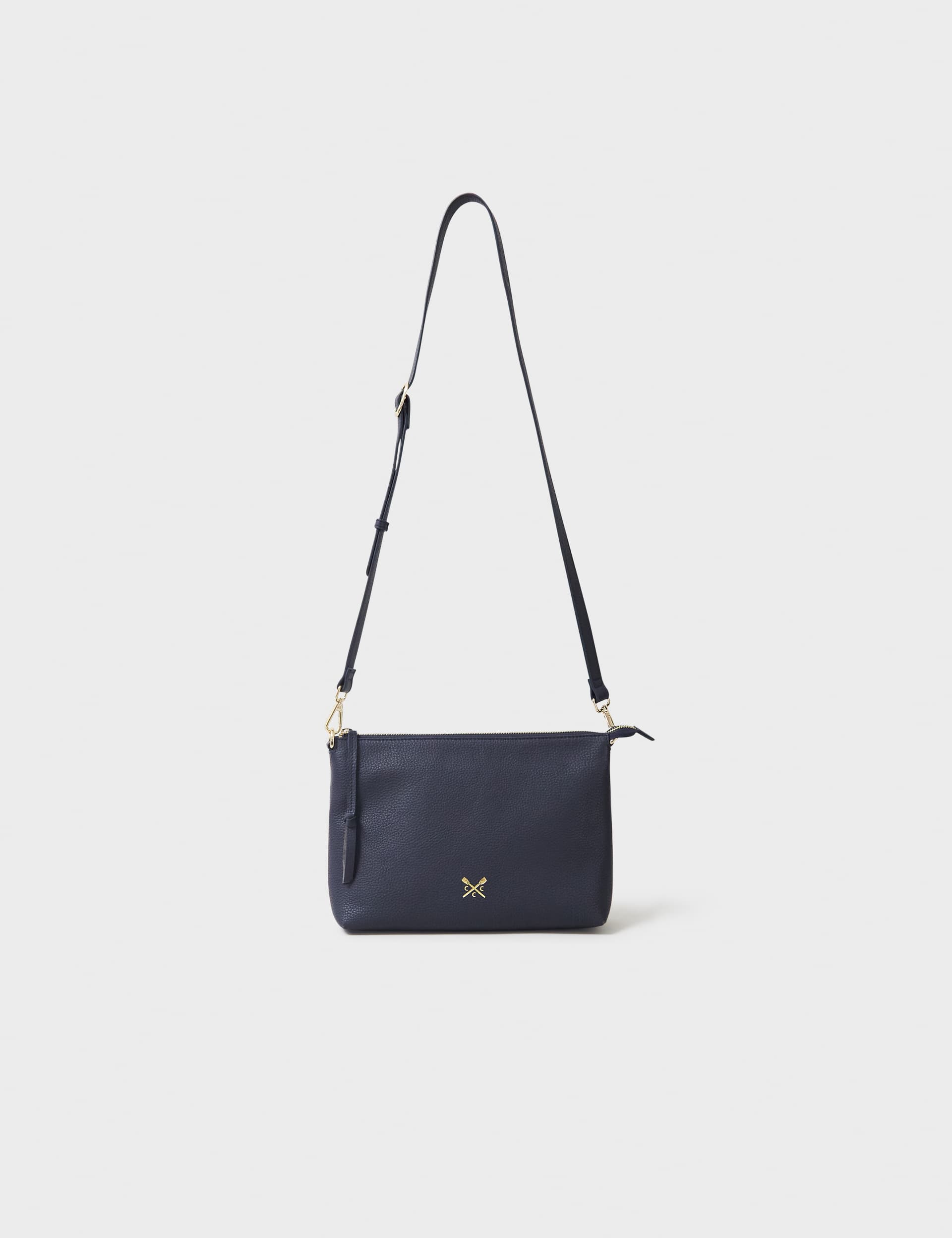 Crew Clothing Women's Leather Cross Body Bag - Navy, Navy