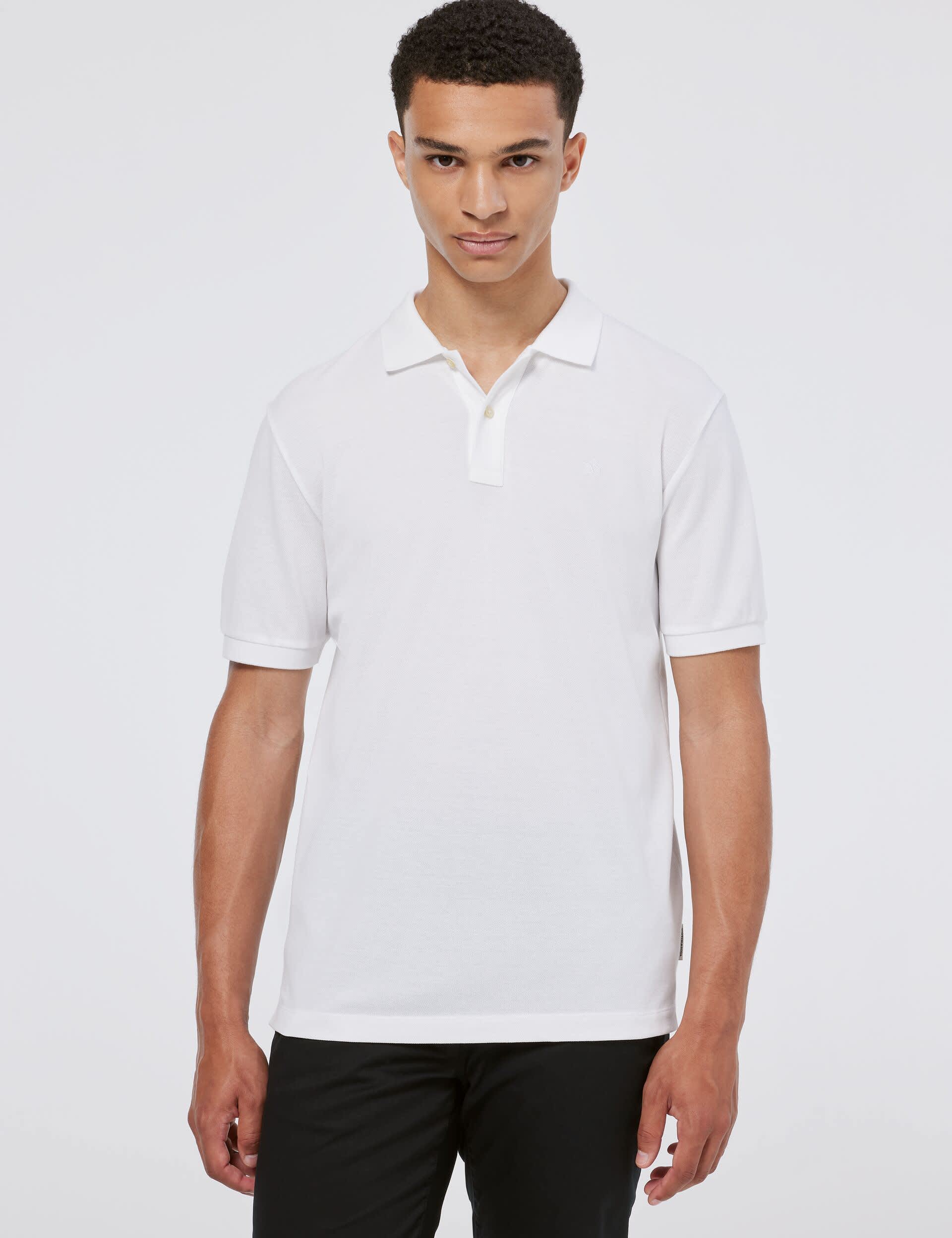 Scotch & Soda Men's Pure Cotton Pique Polo Shirt - White, Navy,White,Black