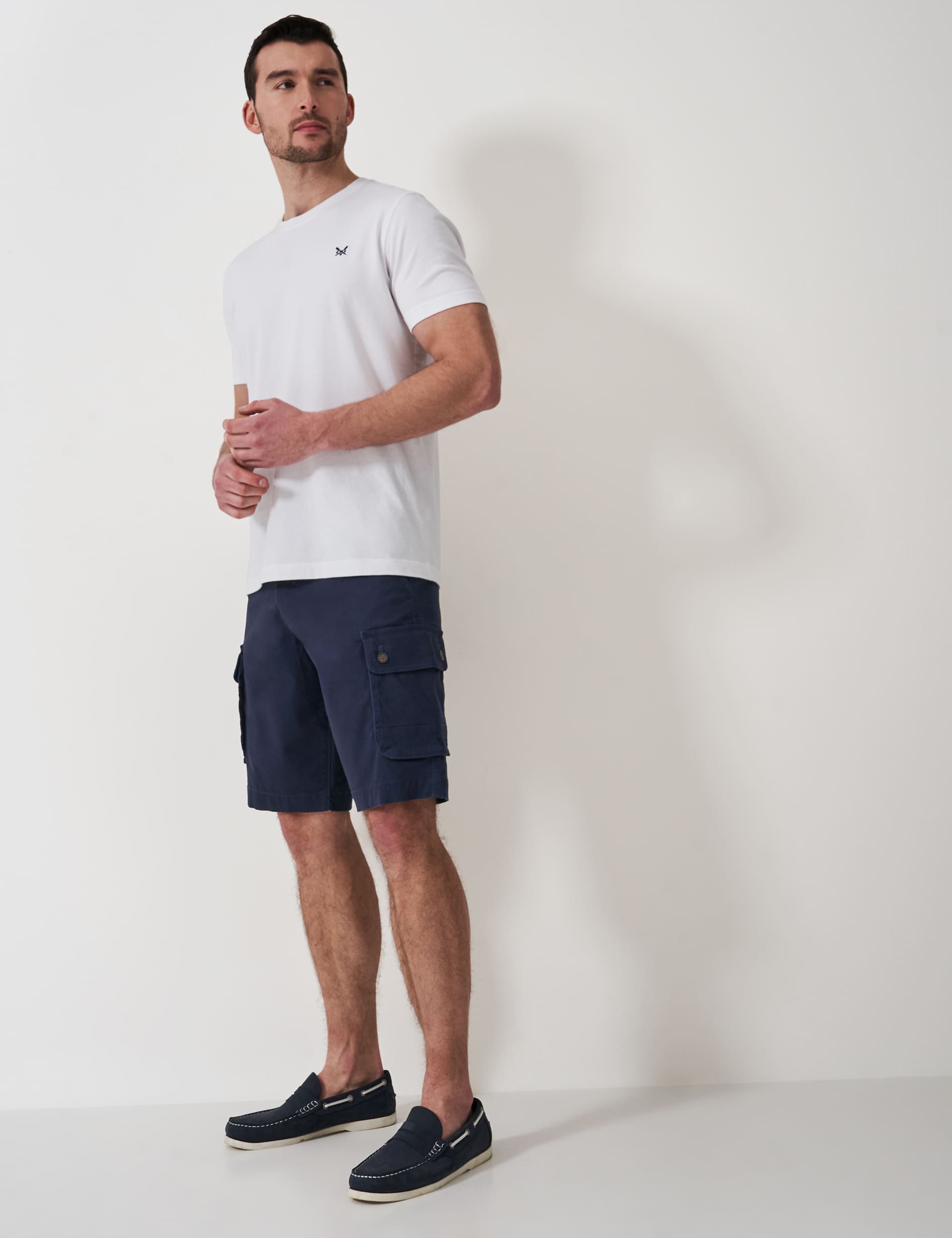 Crew Clothing Men's Cargo Shorts - 38 - Navy, Navy,Stone