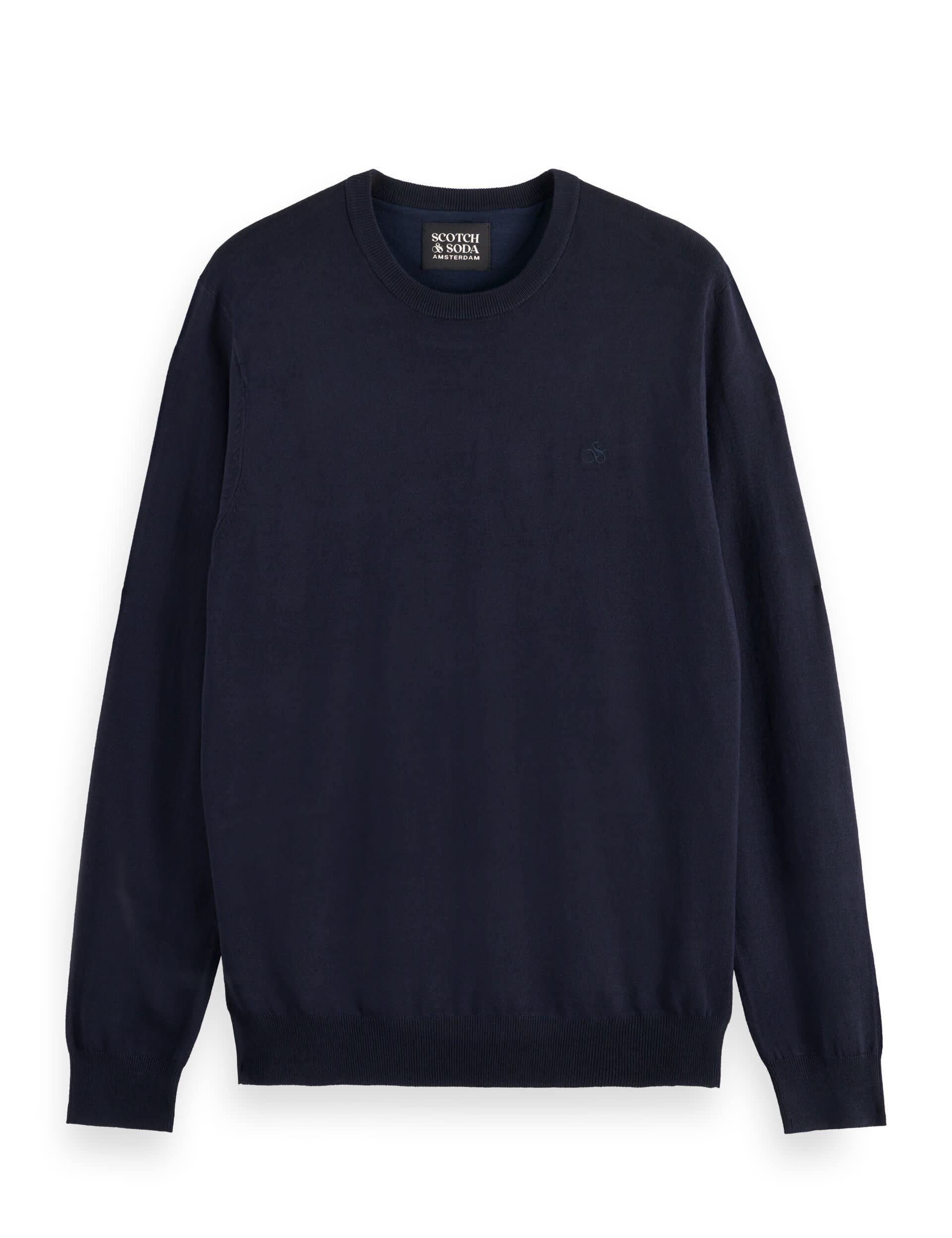 Scotch & Soda Men's Wool Blend Crew Neck Sweatshirt - M - Navy, Grey,Beige,Navy